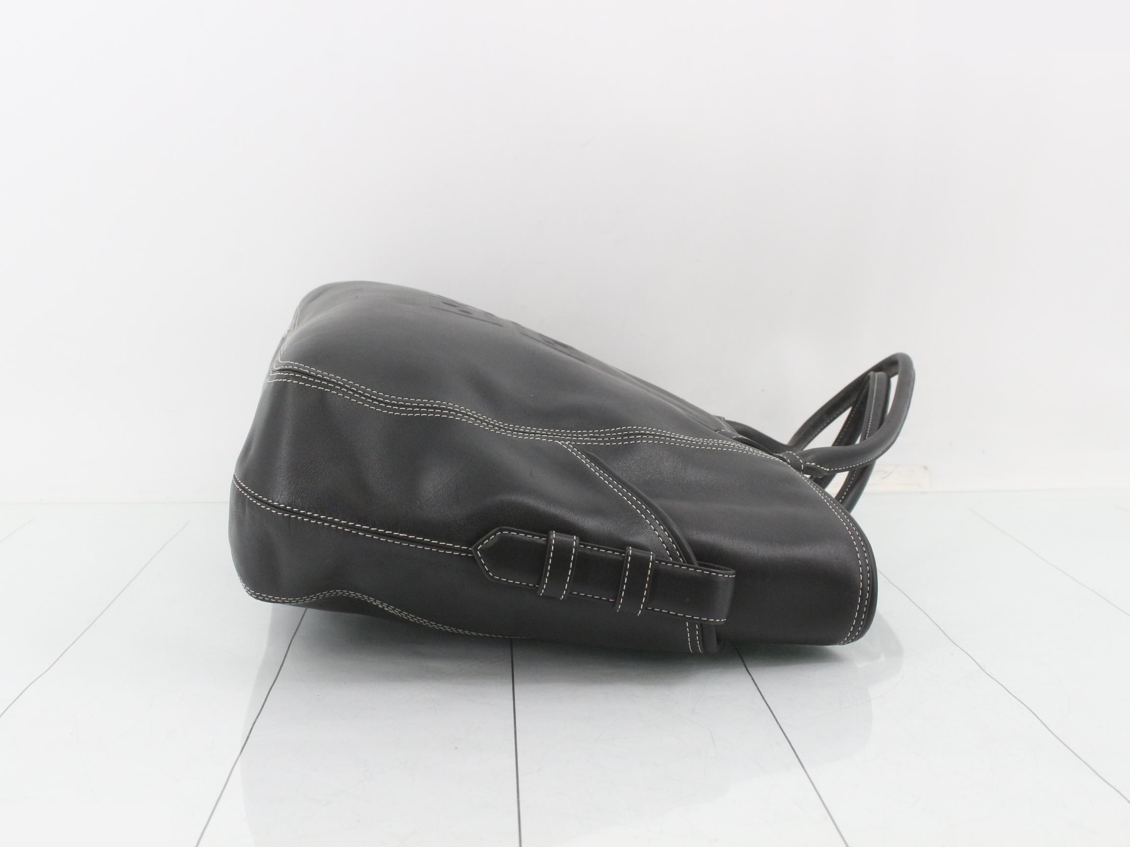Leather tote bag, black — view 3