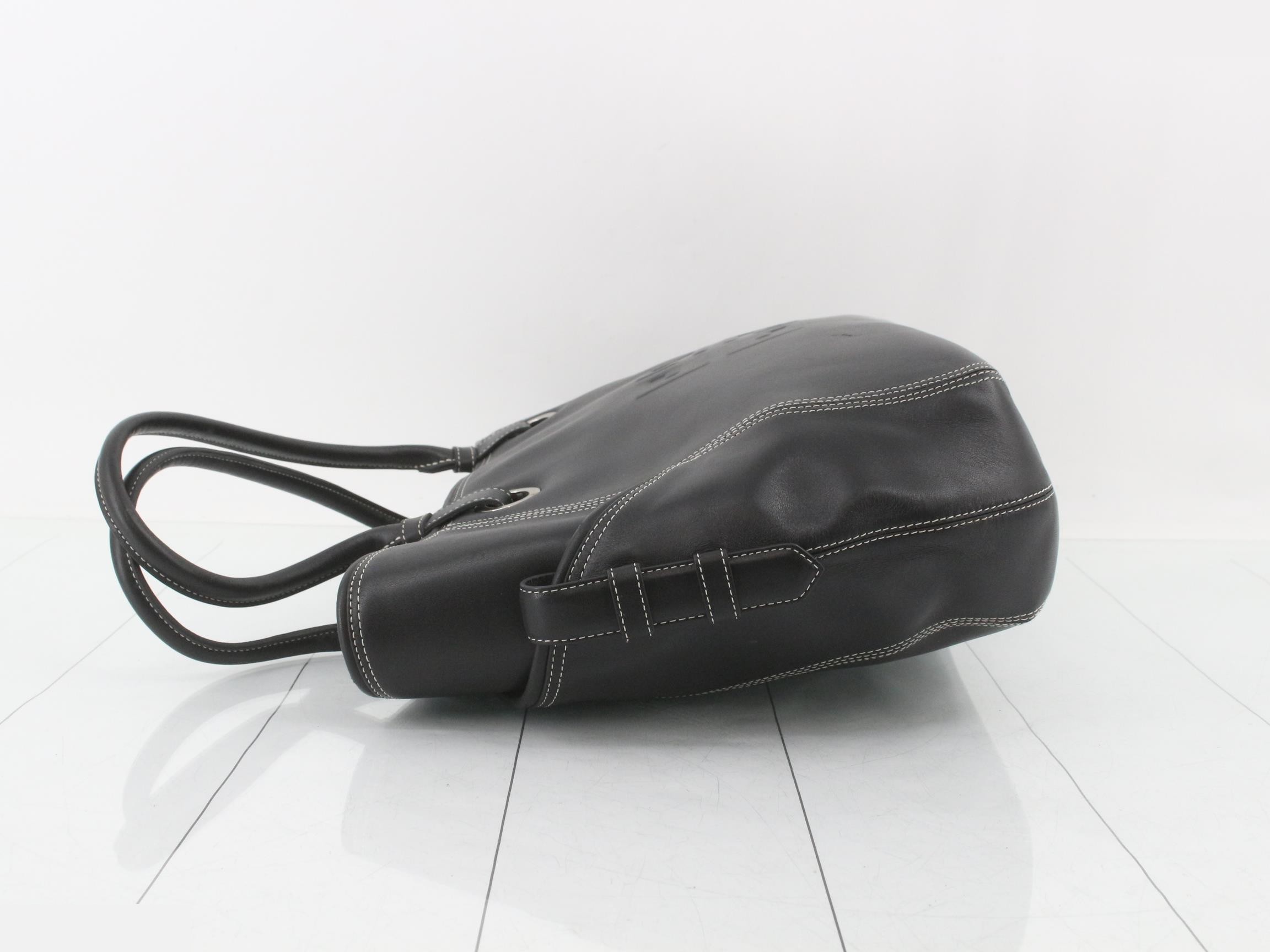 Leather tote bag, black — view 4