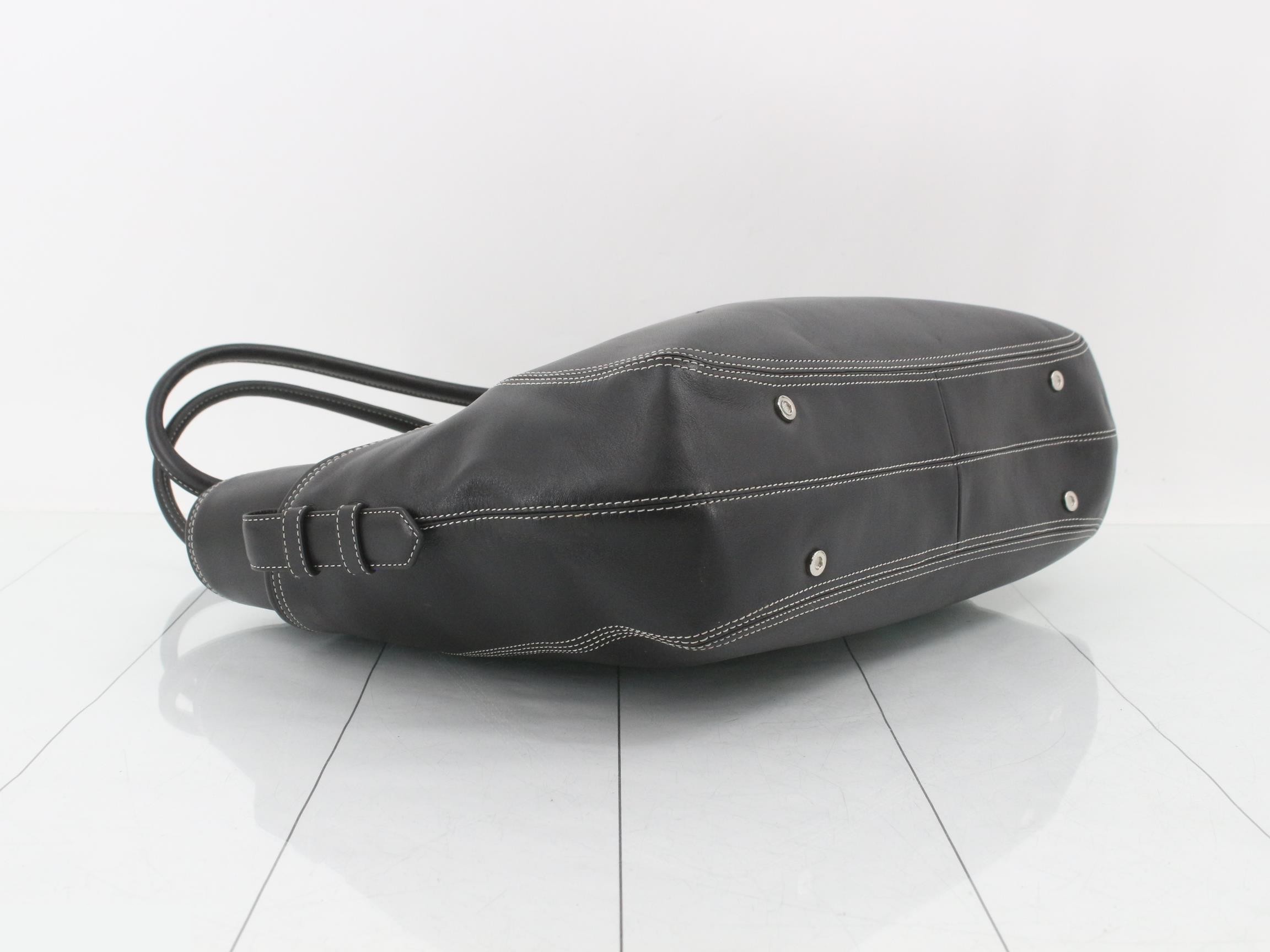Leather tote bag, black — view 5