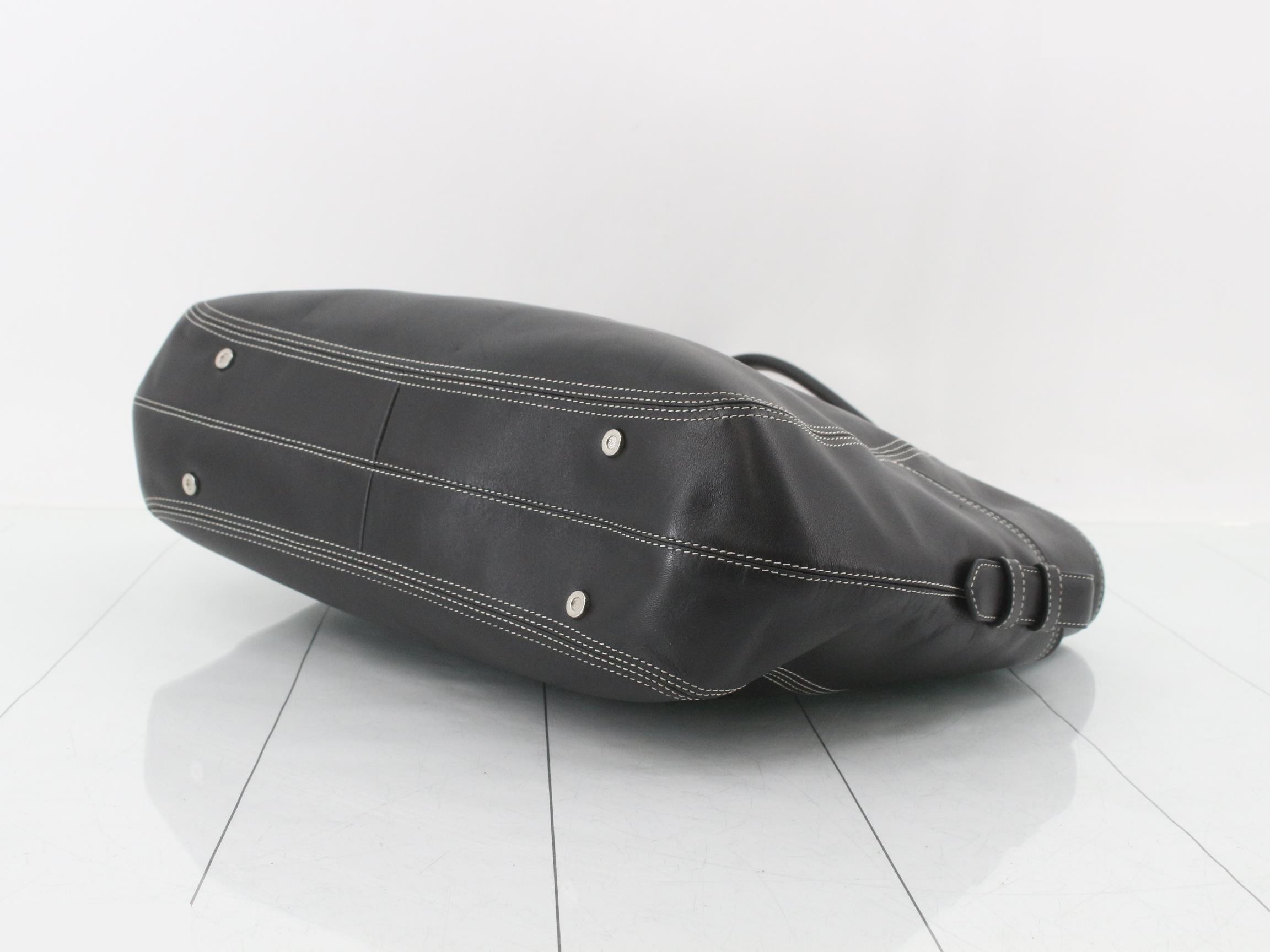 Leather tote bag, black — view 6