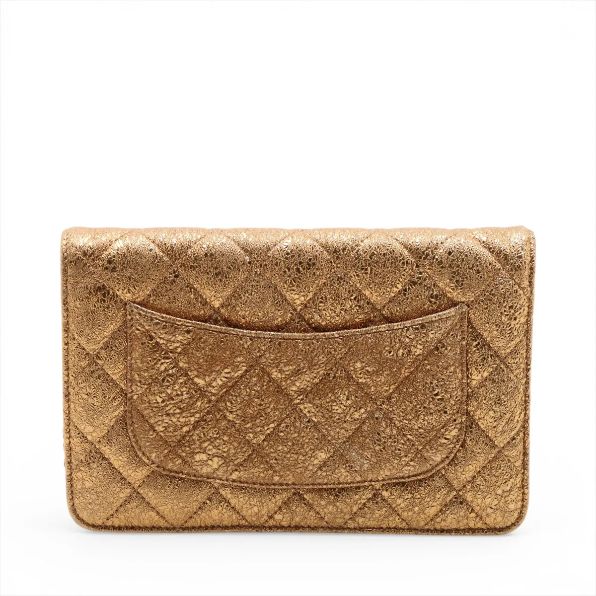 Matelassé Leather Chain Wallet, Gold, Gold Hardware, 11561632, Serial Number 11 — view 2