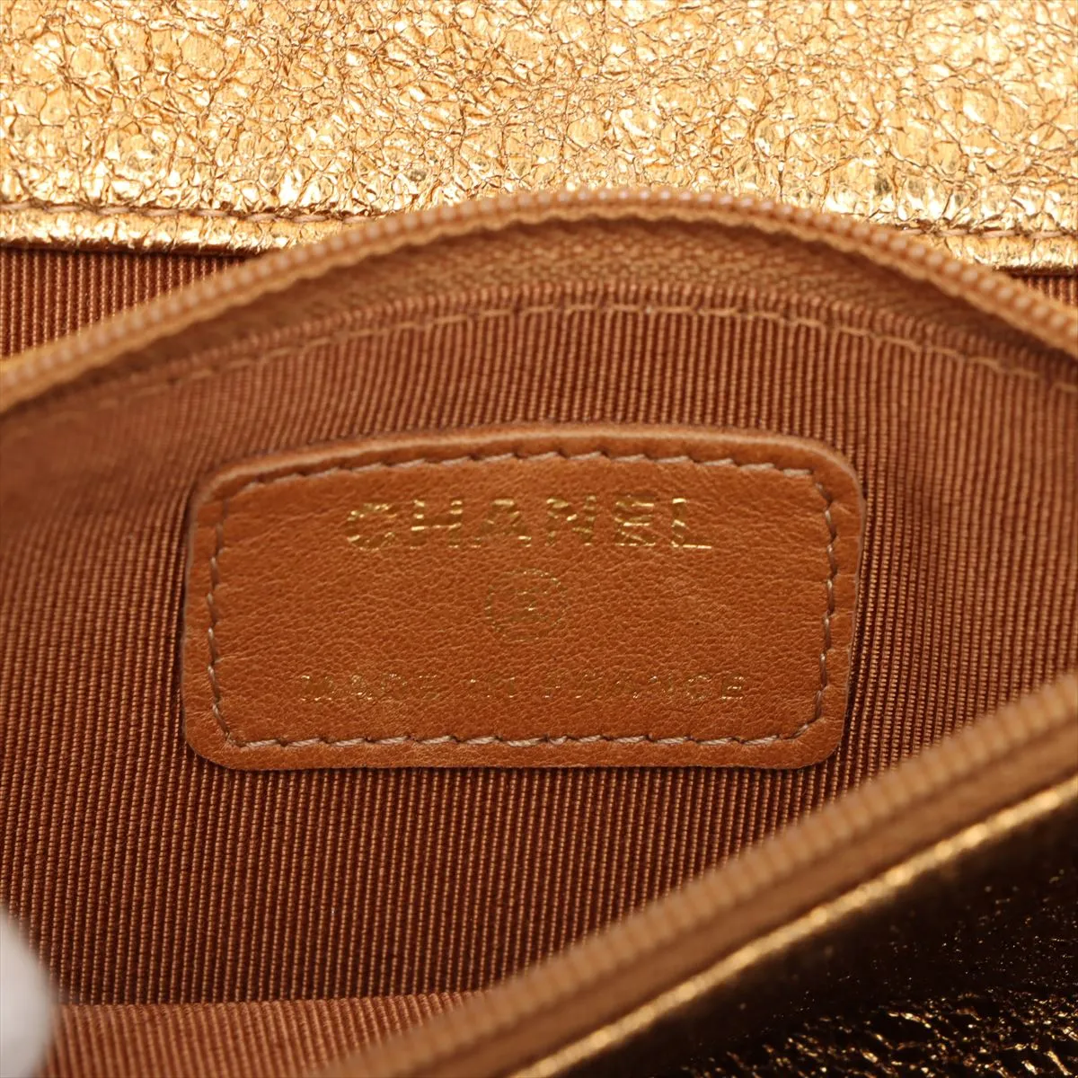 Matelassé Leather Chain Wallet, Gold, Gold Hardware, 11561632, Serial Number 11 — view 11