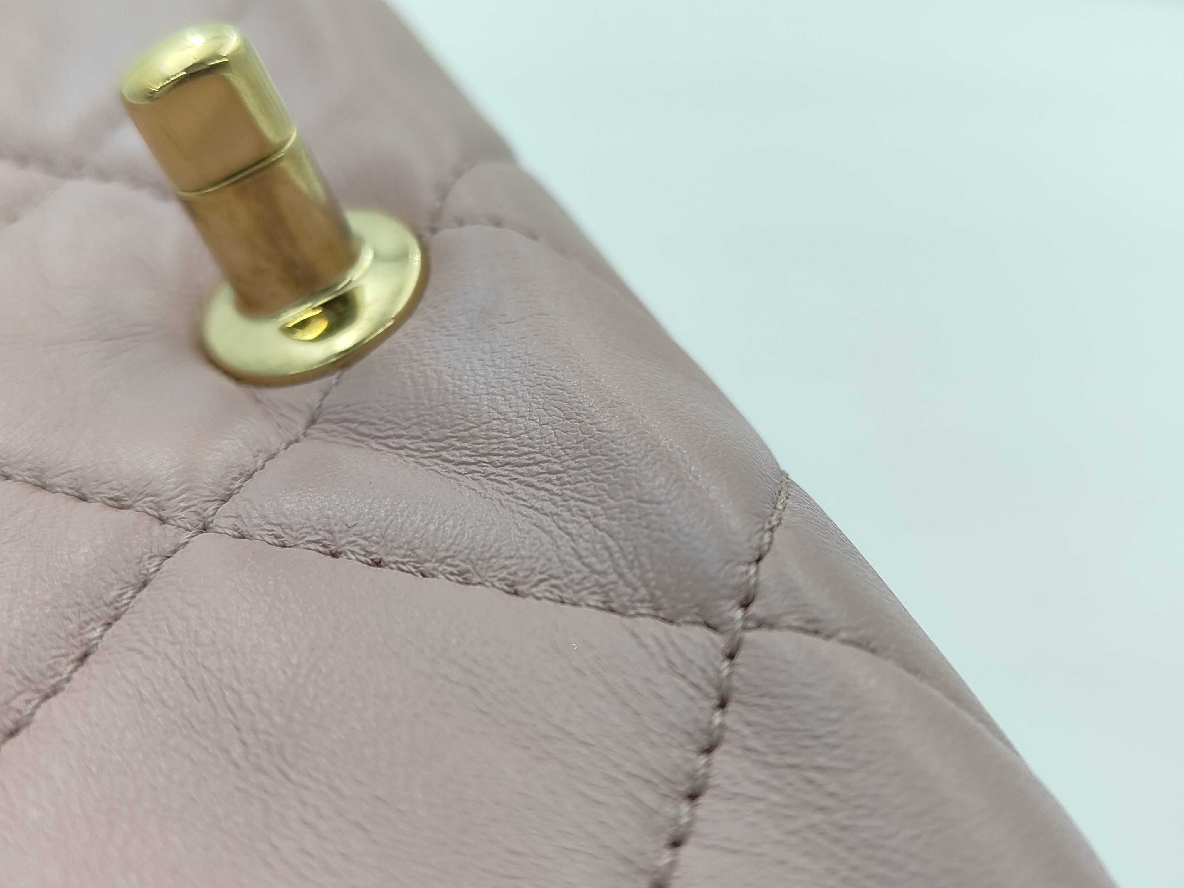 Mini Matelassé Lambskin Pink Chain Shoulder Bag — view 12