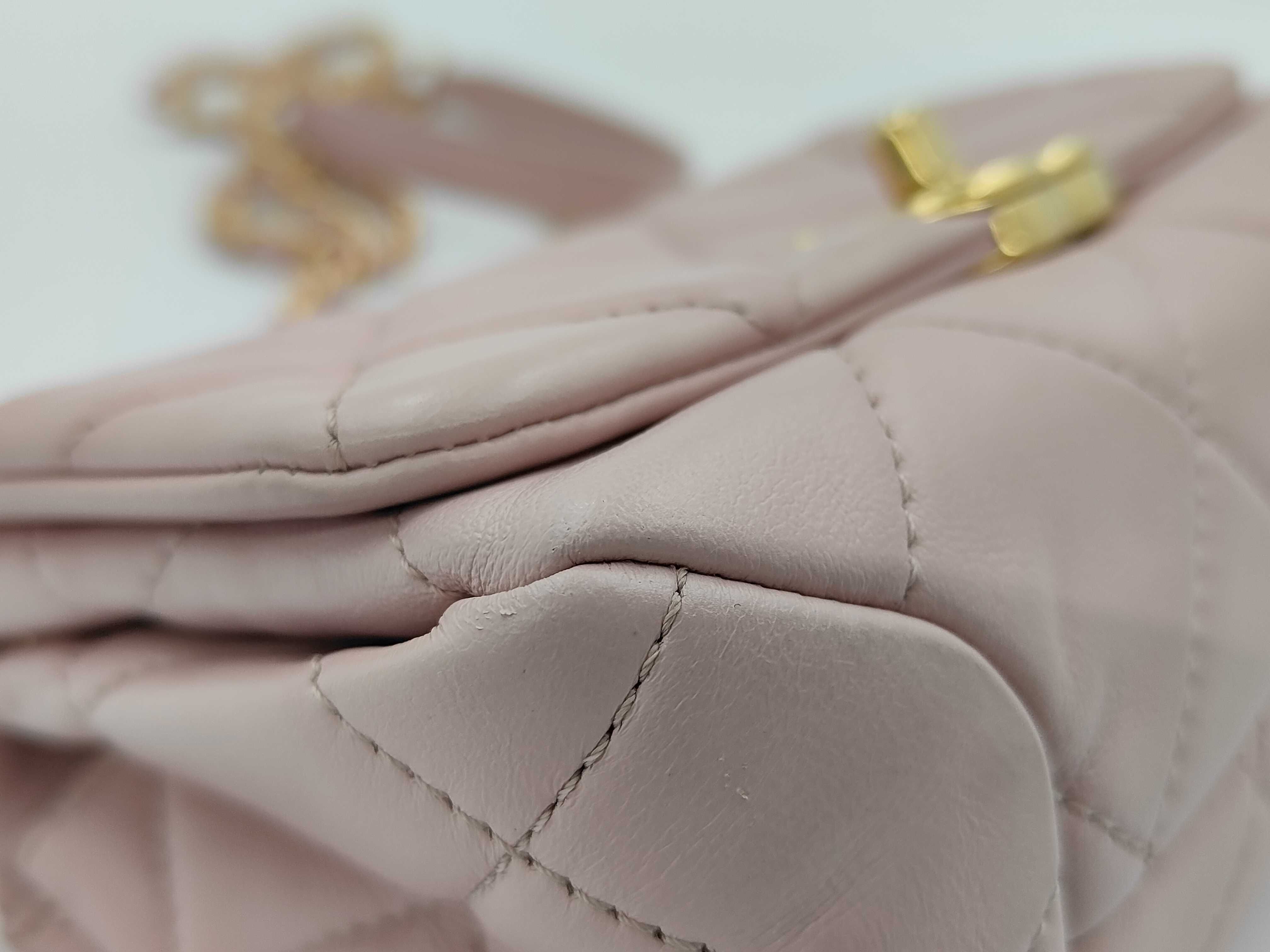 Mini Matelassé Lambskin Pink Chain Shoulder Bag — view 6