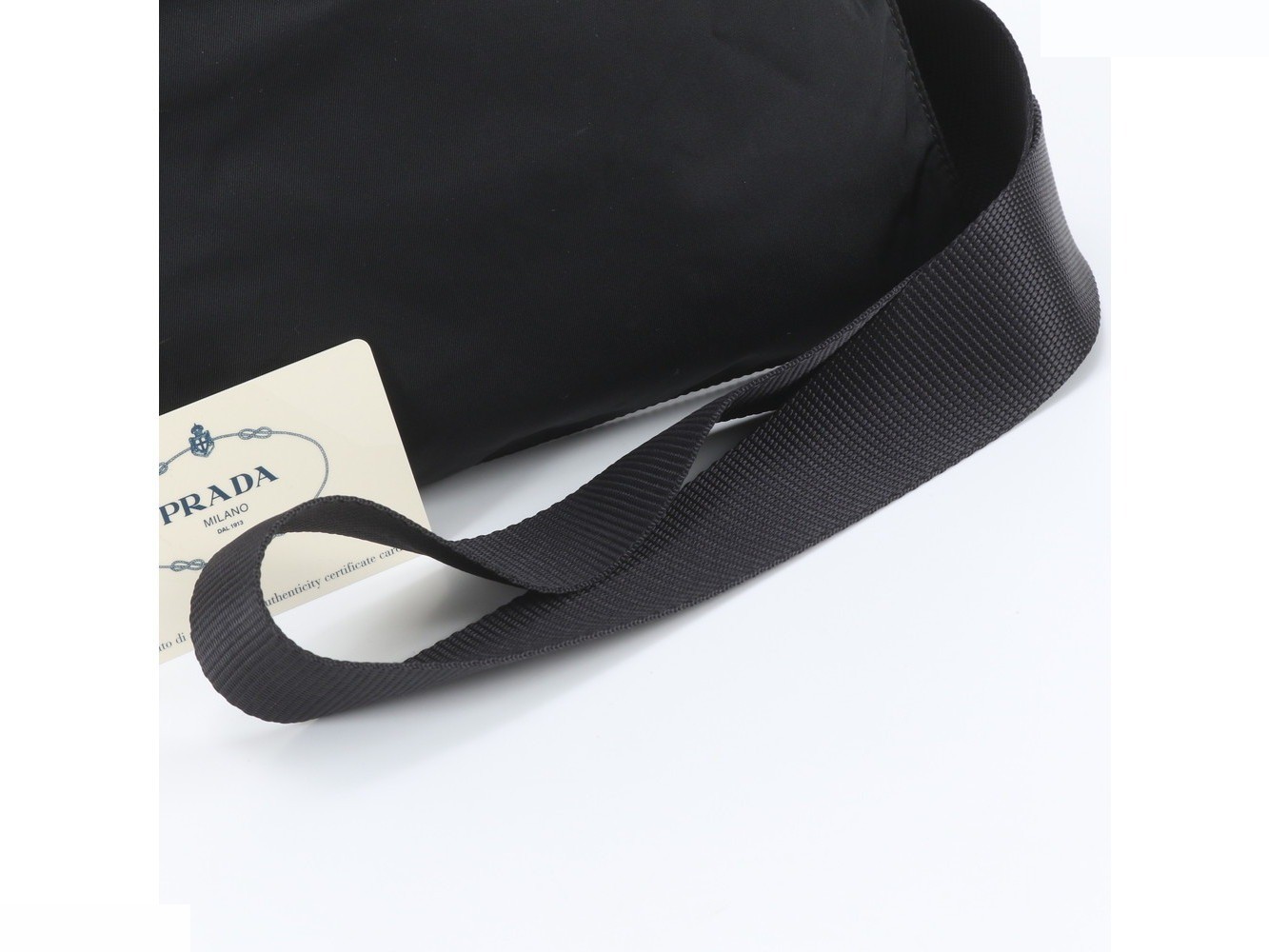 Guarantee card included Tessuto Nylon BT0420 Leather Shoulder Bag — view 2