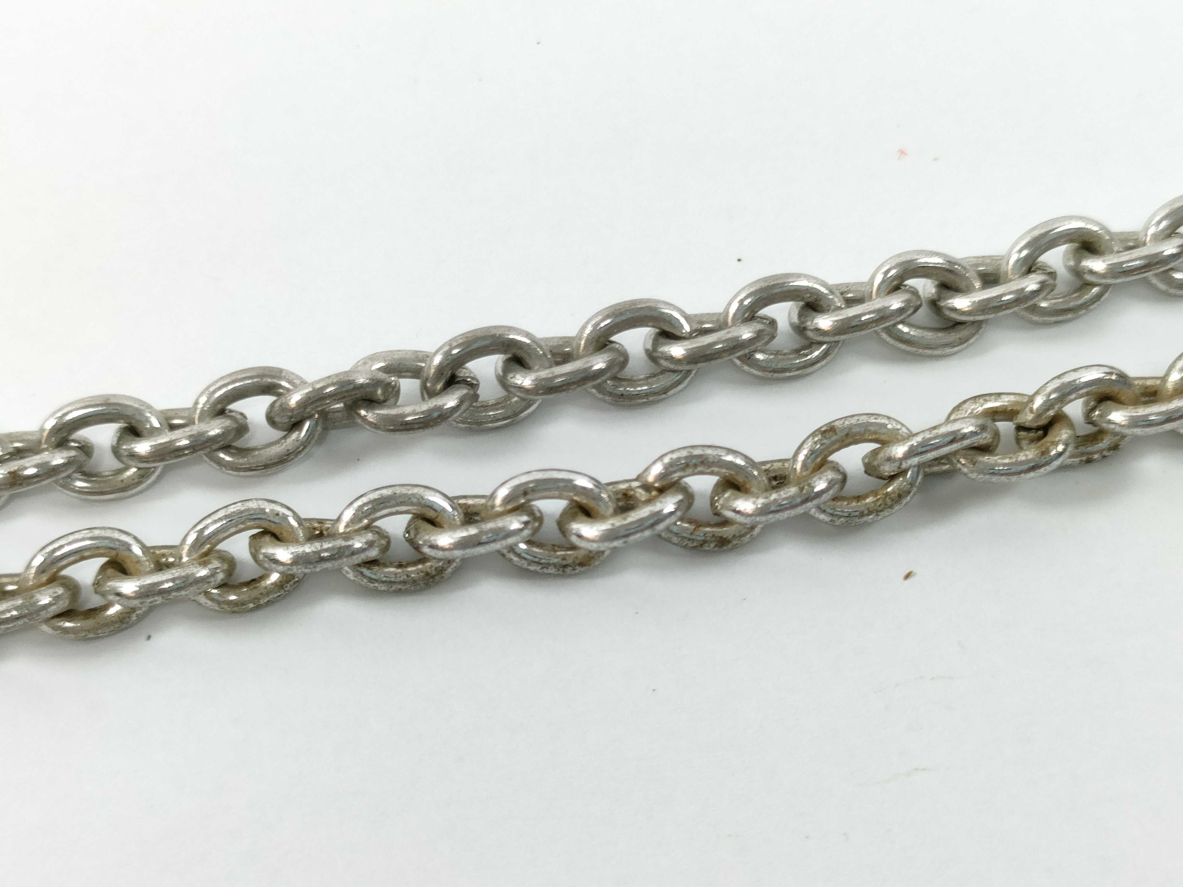 Vintage Large Circle Beige Silver Necklace — view 6