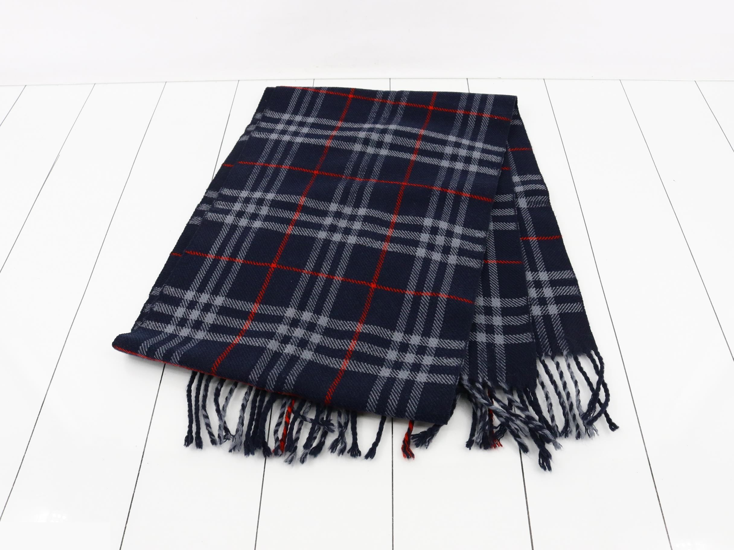 Nova Check Scarf, Navy — view 3