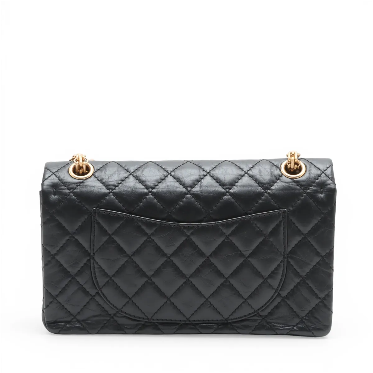 [Individually wrapped] Chanel Matelasse 2.55 Vintage Calf Double Flap Double Chain Bag Icon Black Gold Hardware 25528727 25th Series — view 2