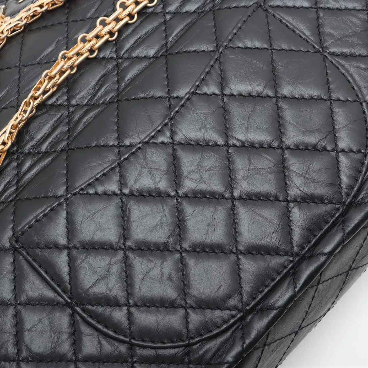 [Individually wrapped] Chanel Matelasse 2.55 Vintage Calf Double Flap Double Chain Bag Icon Black Gold Hardware 25528727 25th Series — view 13