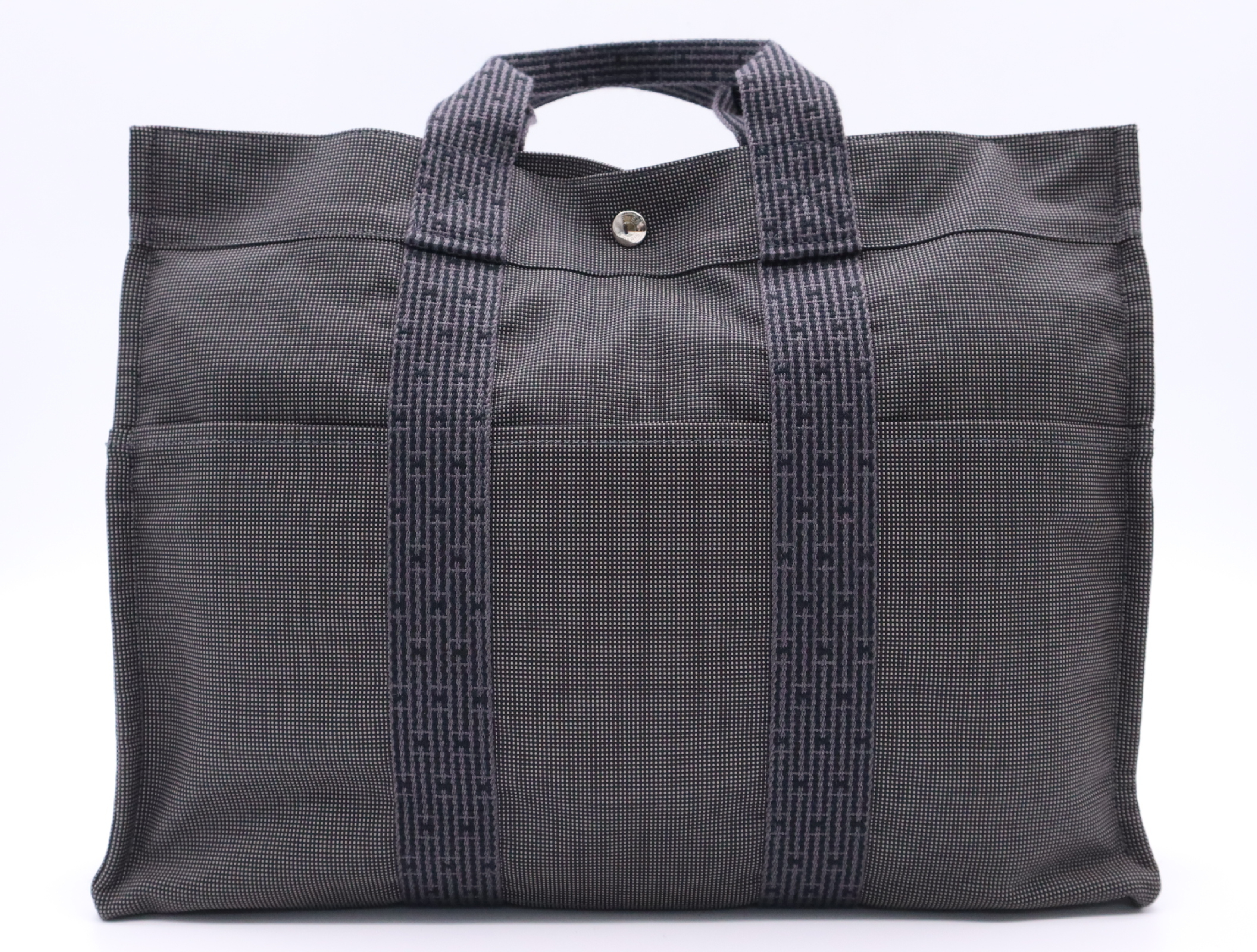 Canvas Herline Grey Black Tote Bag — view 2
