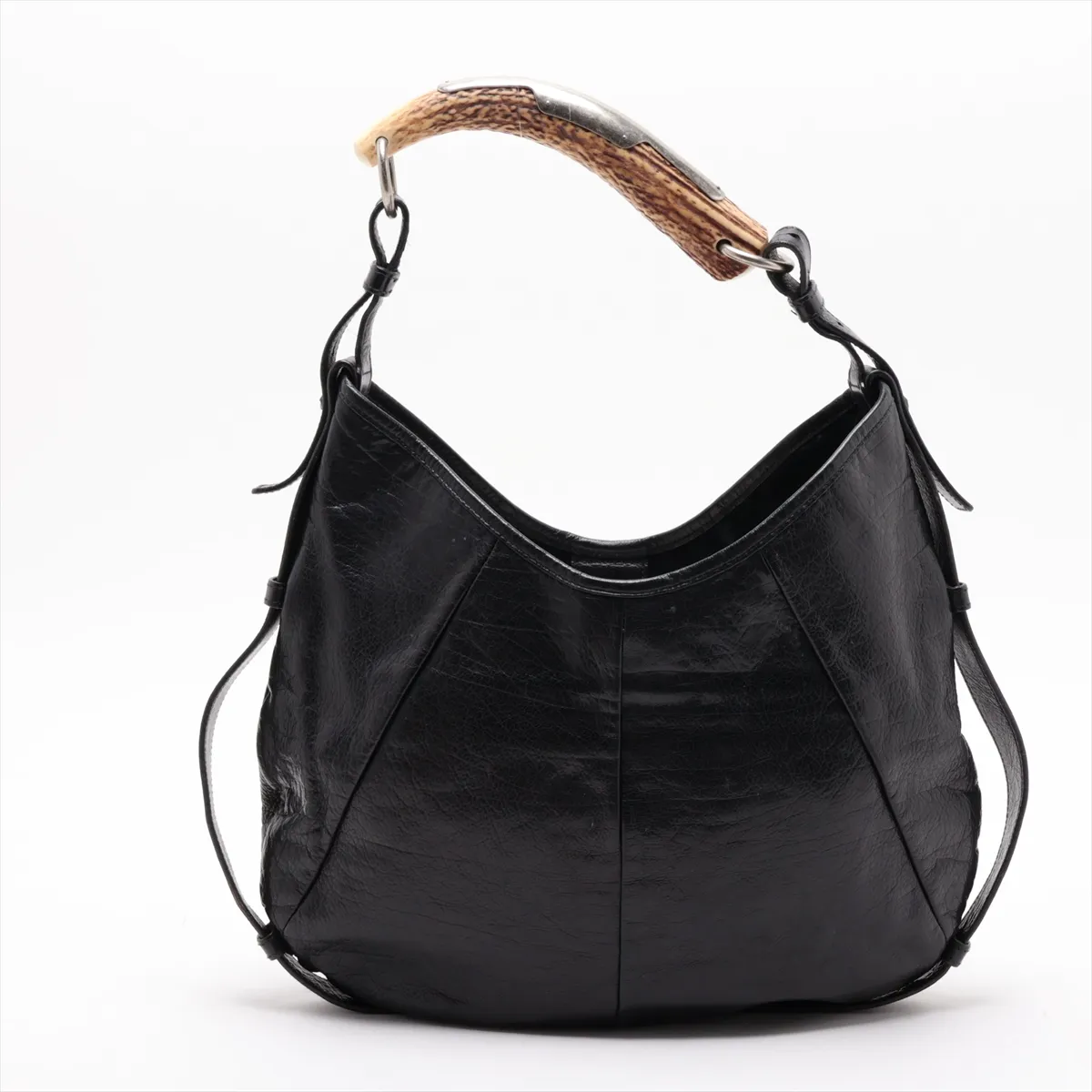 Mombasa Leather Shoulder Bag, Black — view 2