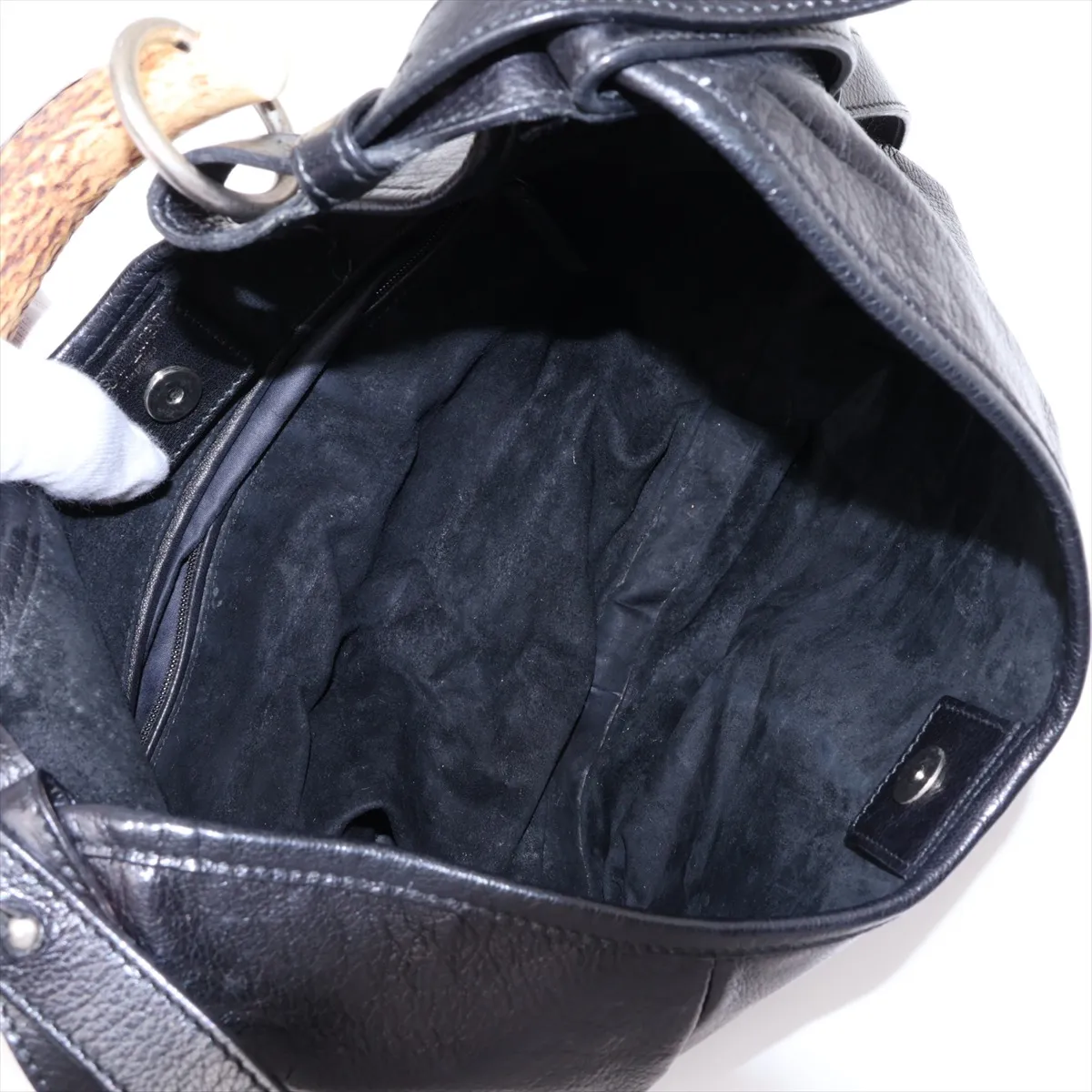Mombasa Leather Shoulder Bag, Black — view 7