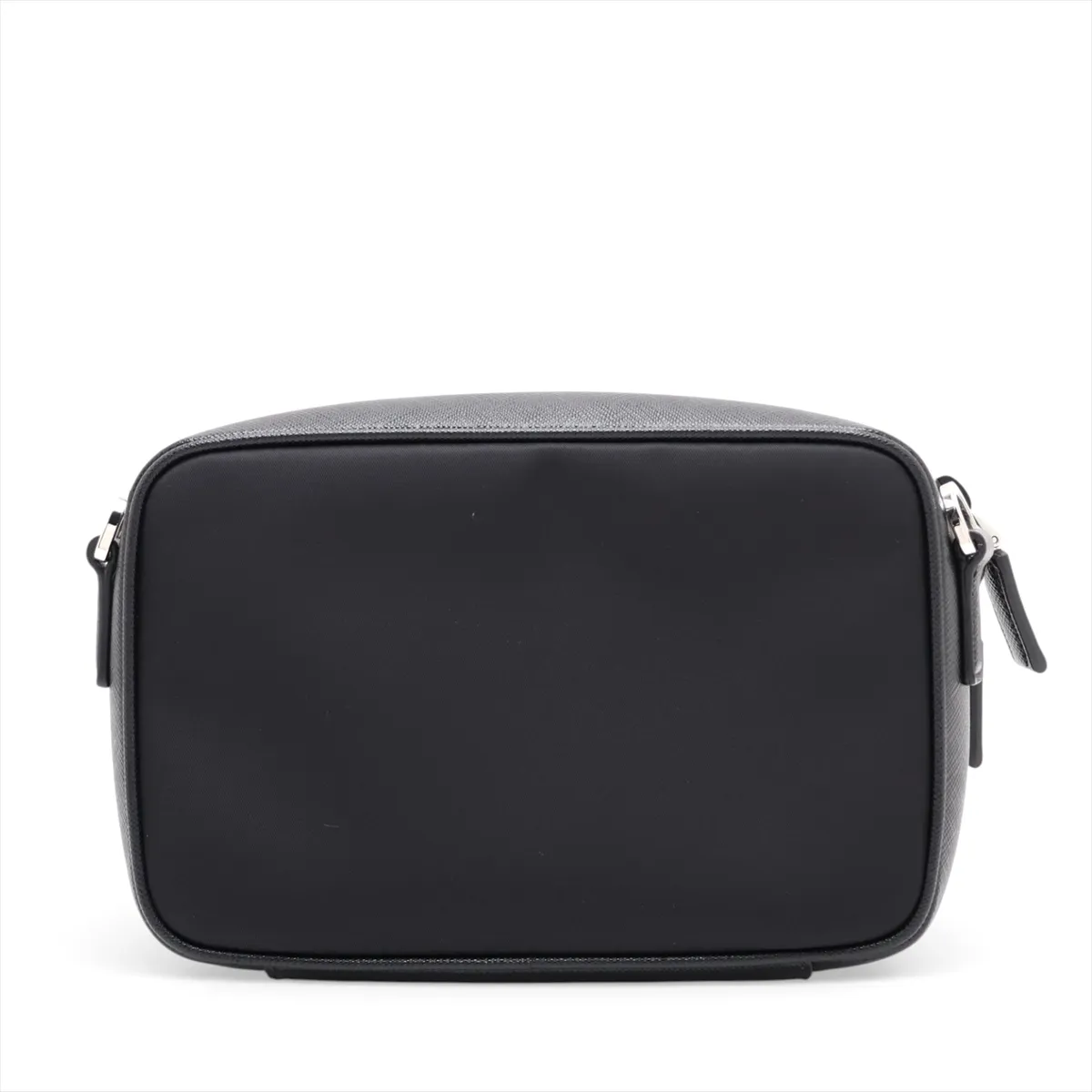 Tessuto Nylon x Leather Shoulder Bag, Black — view 2