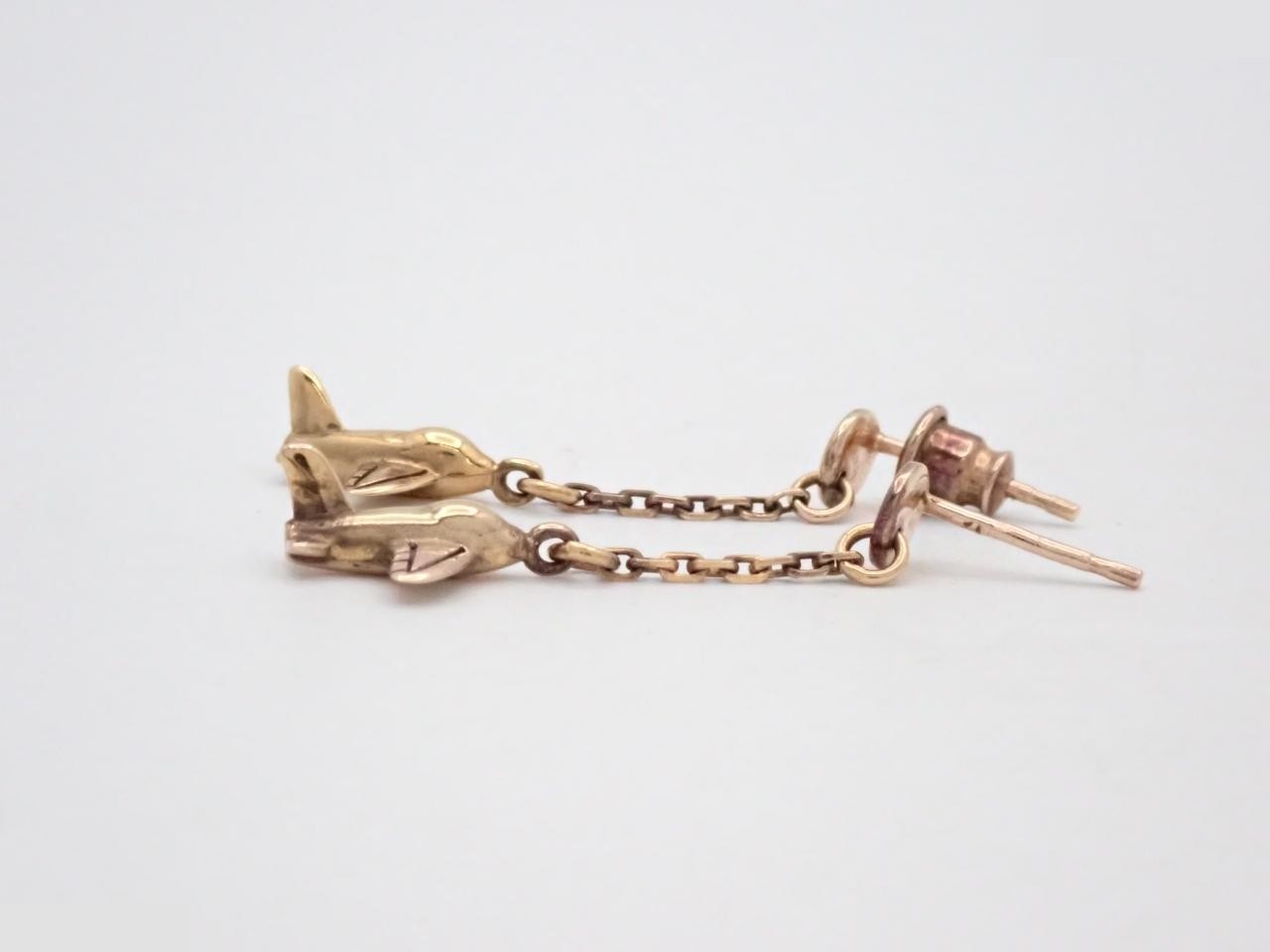 Triomphe airplane motif swing earrings, 925 stamped, 2.9g — view 3