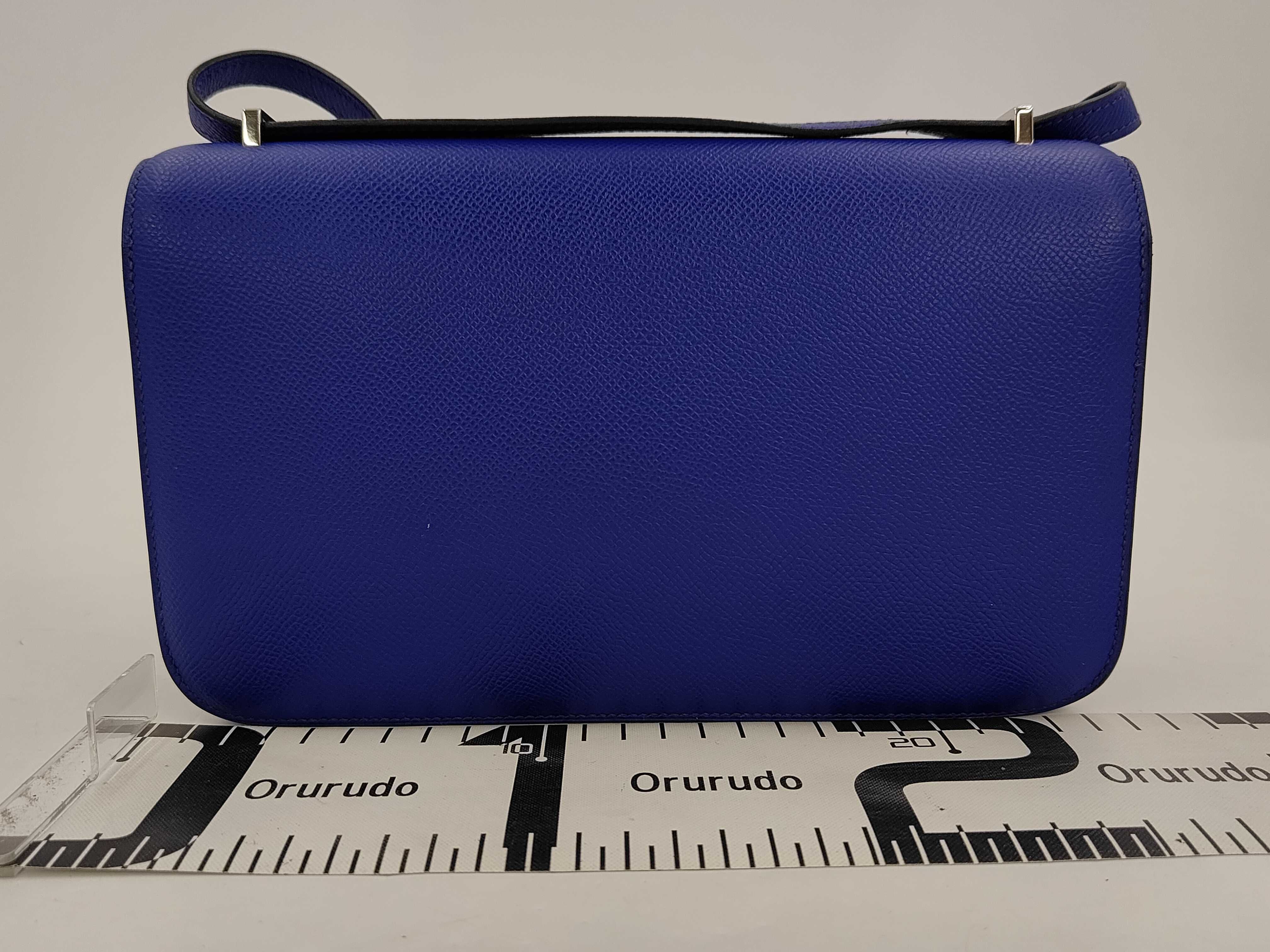 BAG CONSTANCE ELAN EPSOM PHW BLEU SQUARE O STAMP Shoulder Bag — view 2