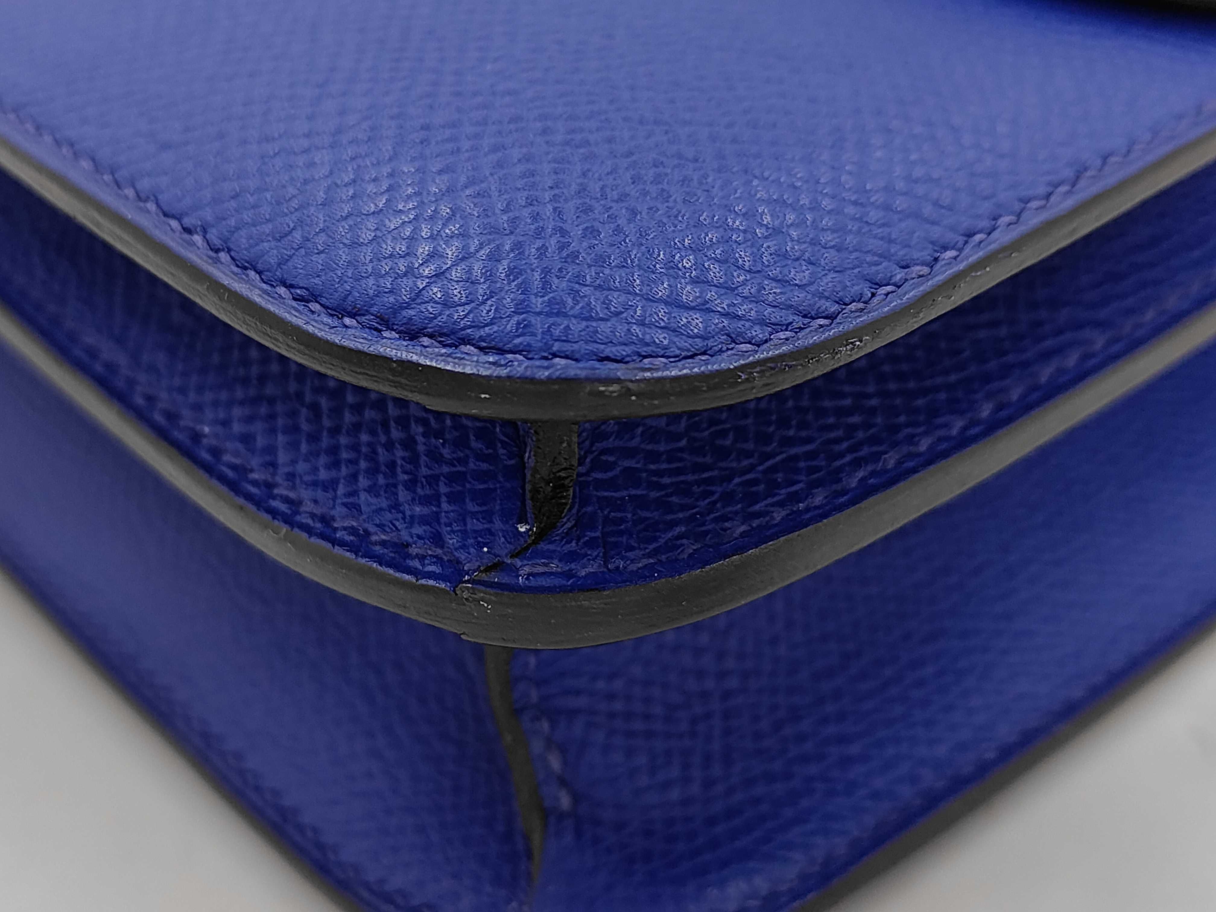 BAG CONSTANCE ELAN EPSOM PHW BLEU SQUARE O STAMP Shoulder Bag — view 4