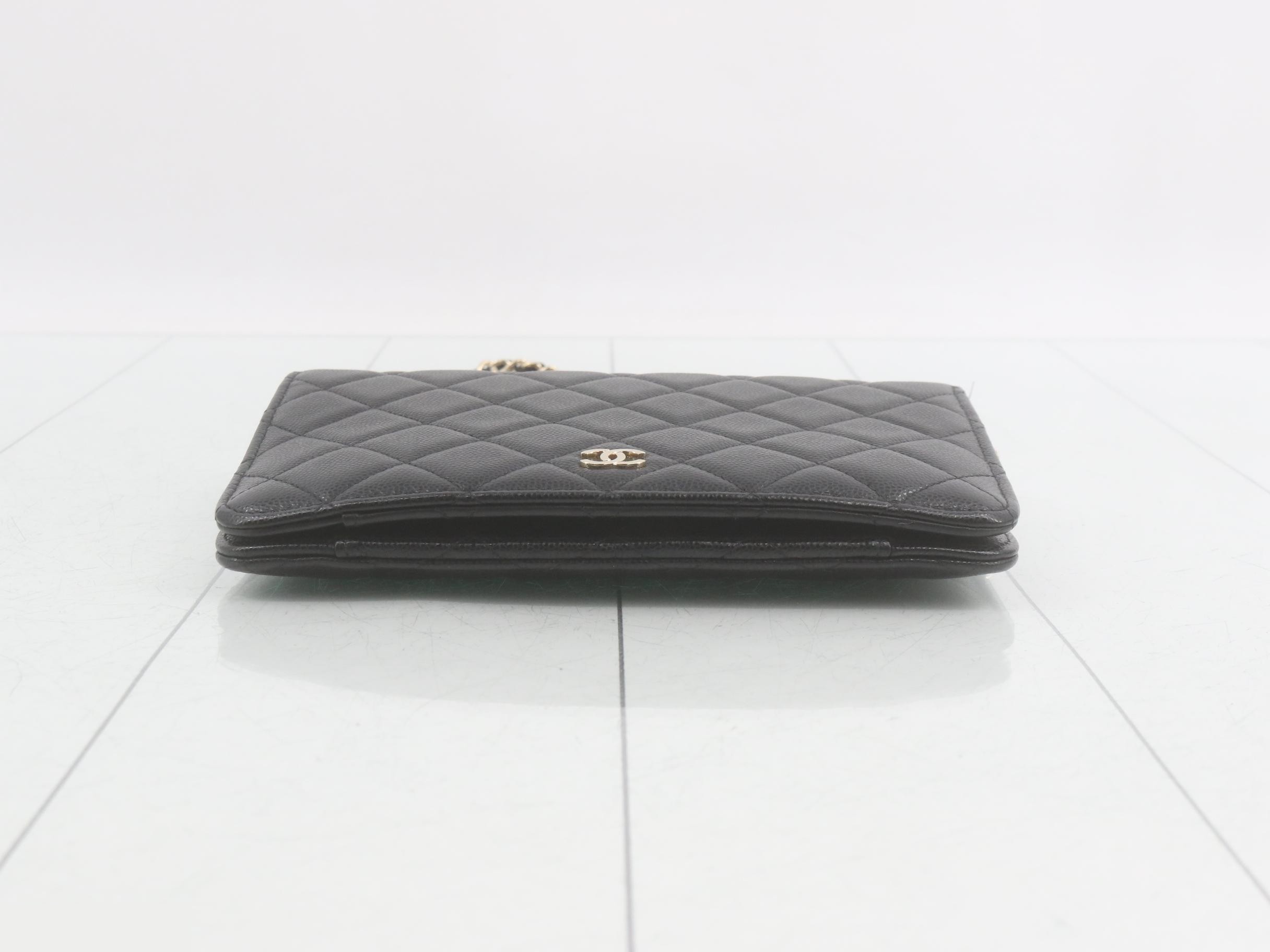 Caviar Chain Wallet, Black — view 3
