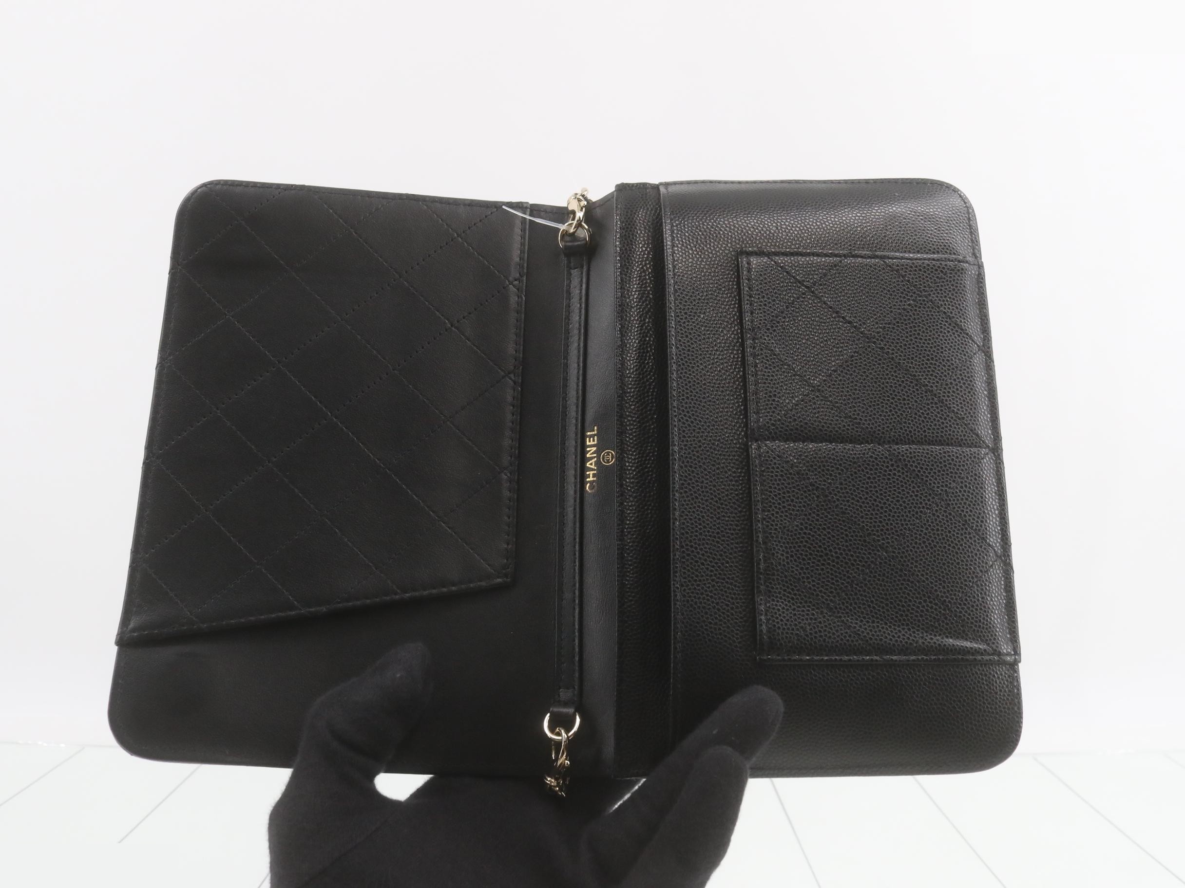 Caviar Chain Wallet, Black — view 4
