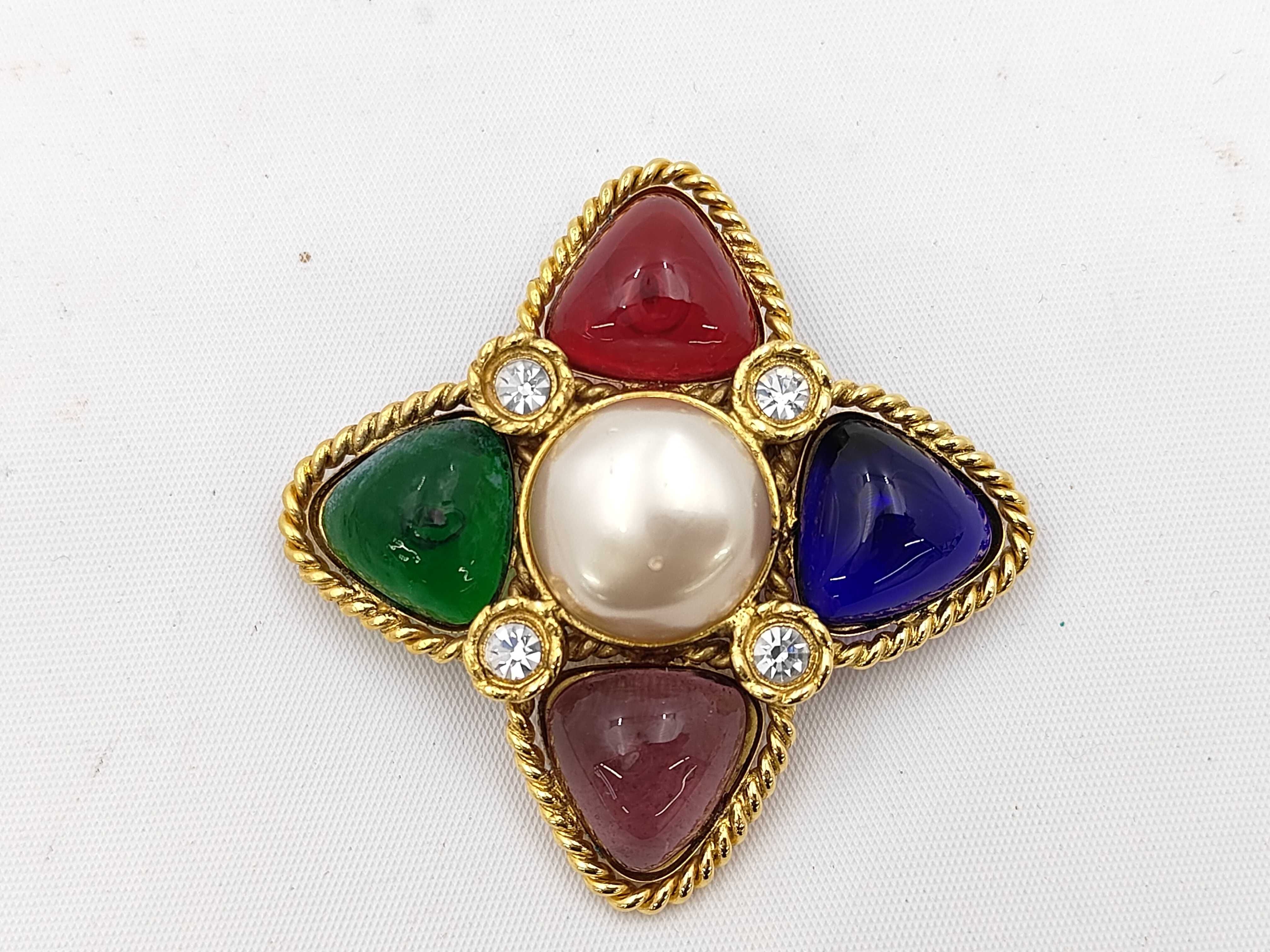 Gripoix Vintage Brooch Gold Brooch