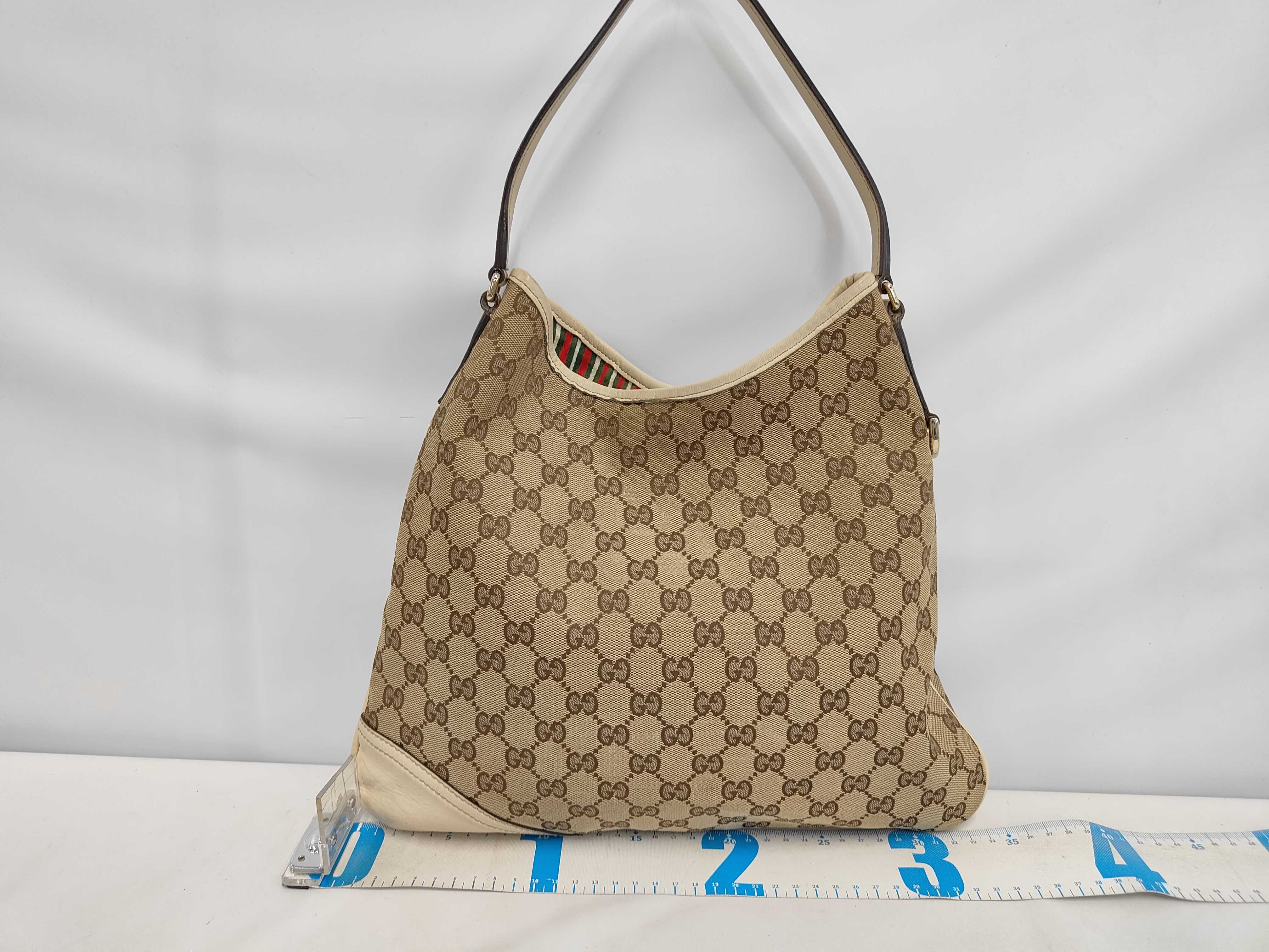 White Canvas GG Monogram Double G Shoulder Bag — view 2