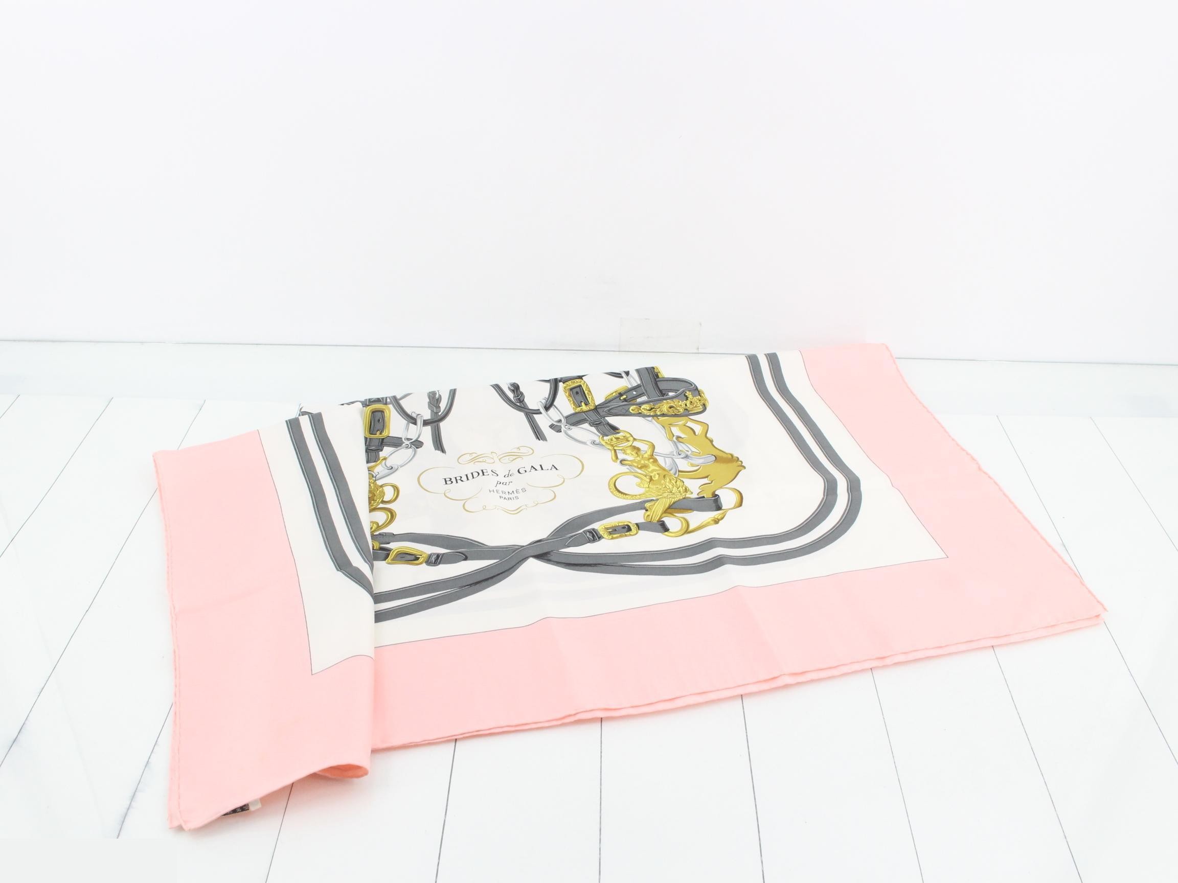 Hermès Carre 90 Pink Ivory Silk — view 3