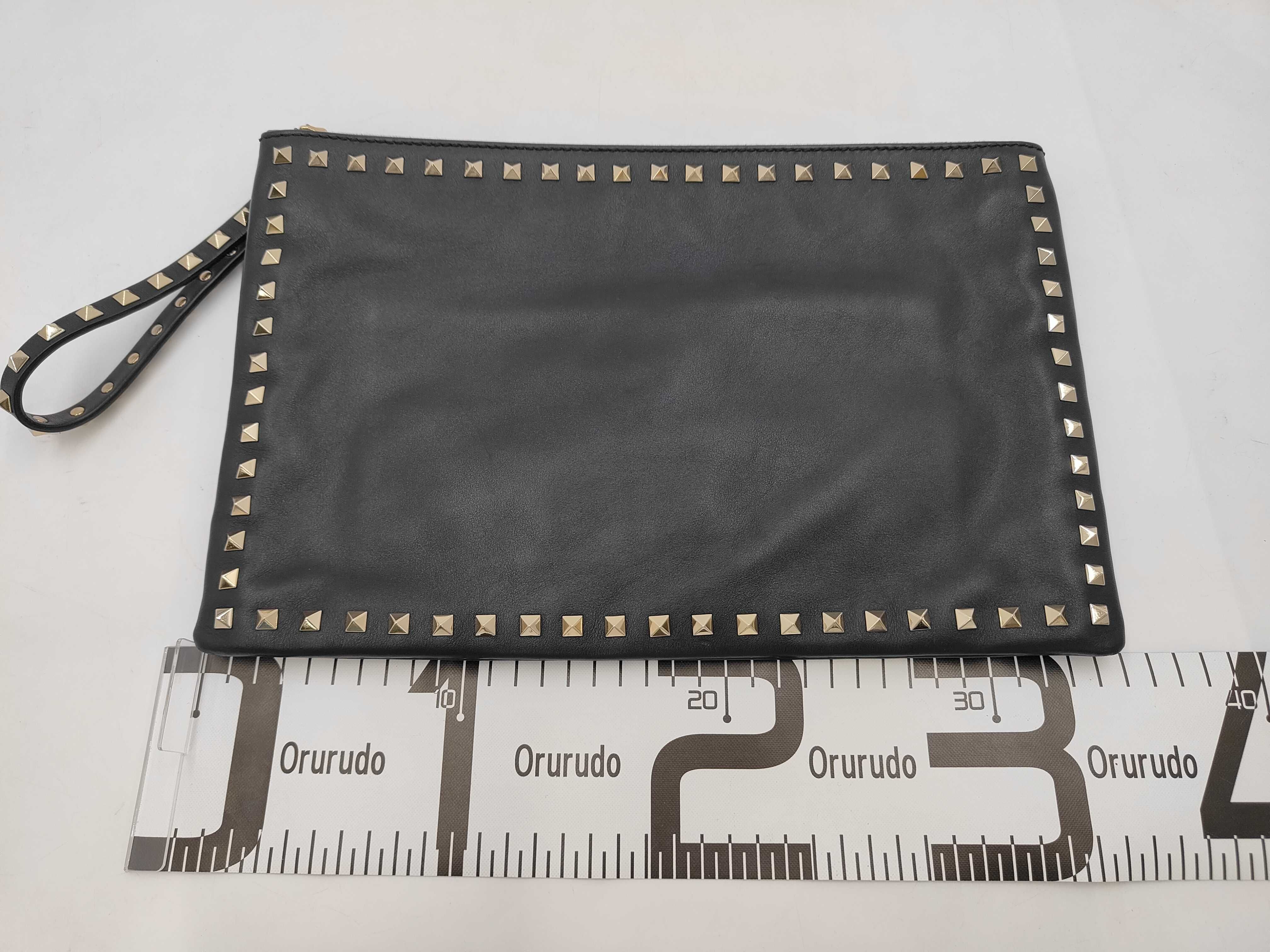 BAG LEATHER BLACK ROCK STUD Clutch Bag — view 2