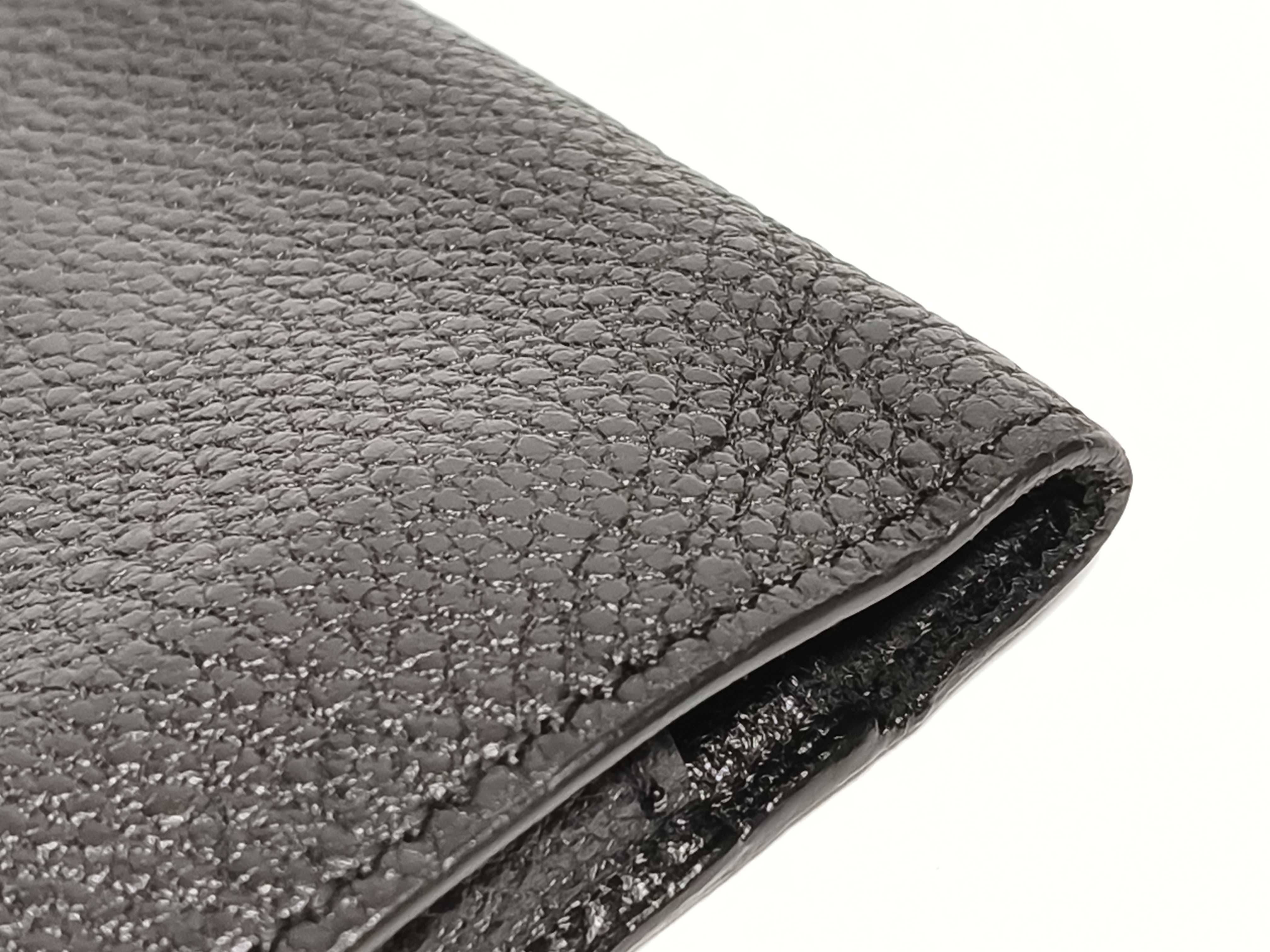 Dogon Leather Bi-fold Long Wallet, Black, with Stamp, Bill Compartment — view 15