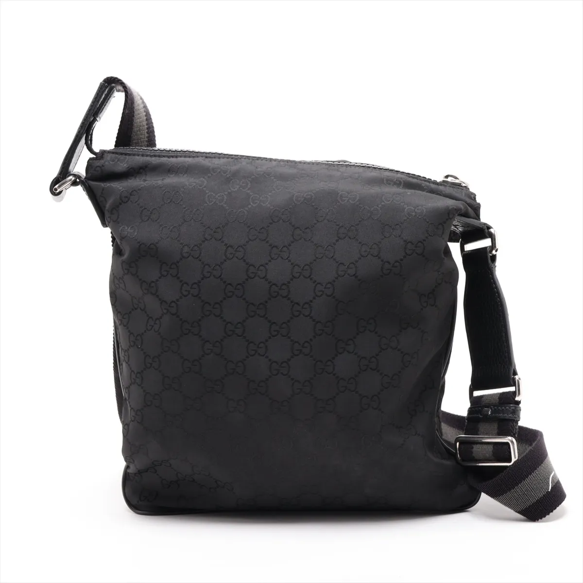 GG Nylon x Leather Shoulder Bag Black 449184 — view 2
