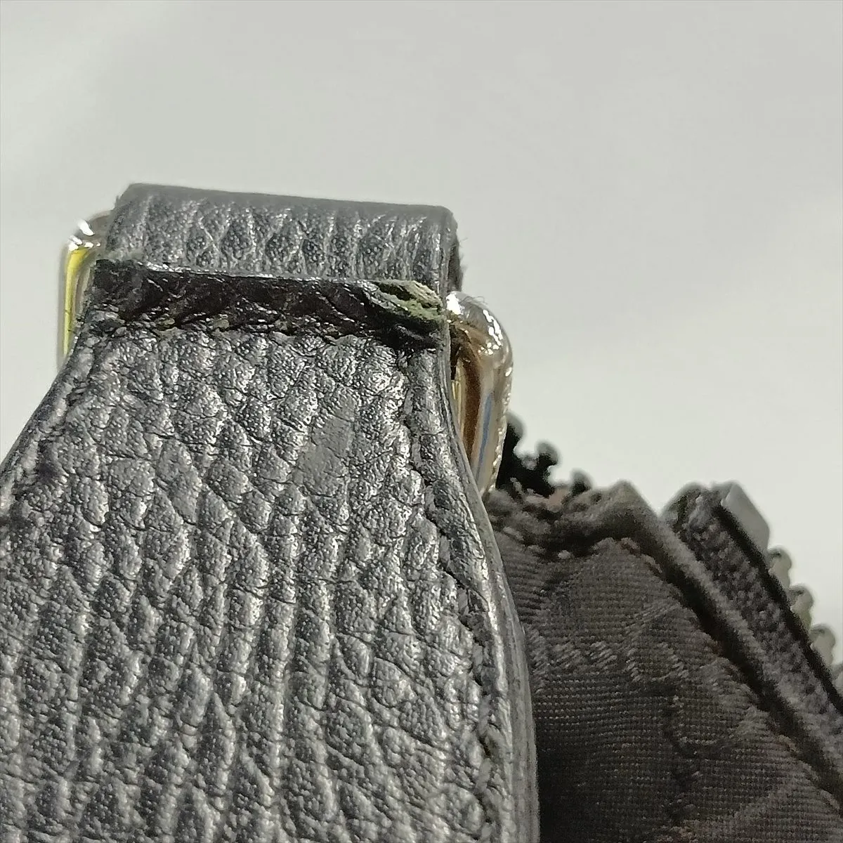 GG Nylon x Leather Shoulder Bag Black 449184 — view 12