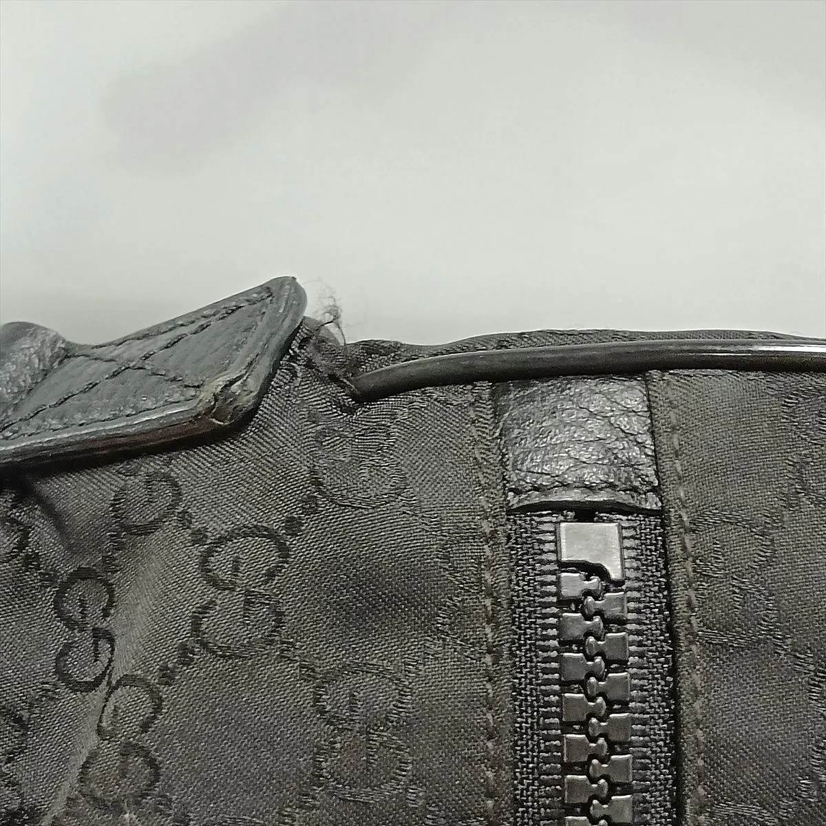 GG Nylon x Leather Shoulder Bag Black 449184 — view 13