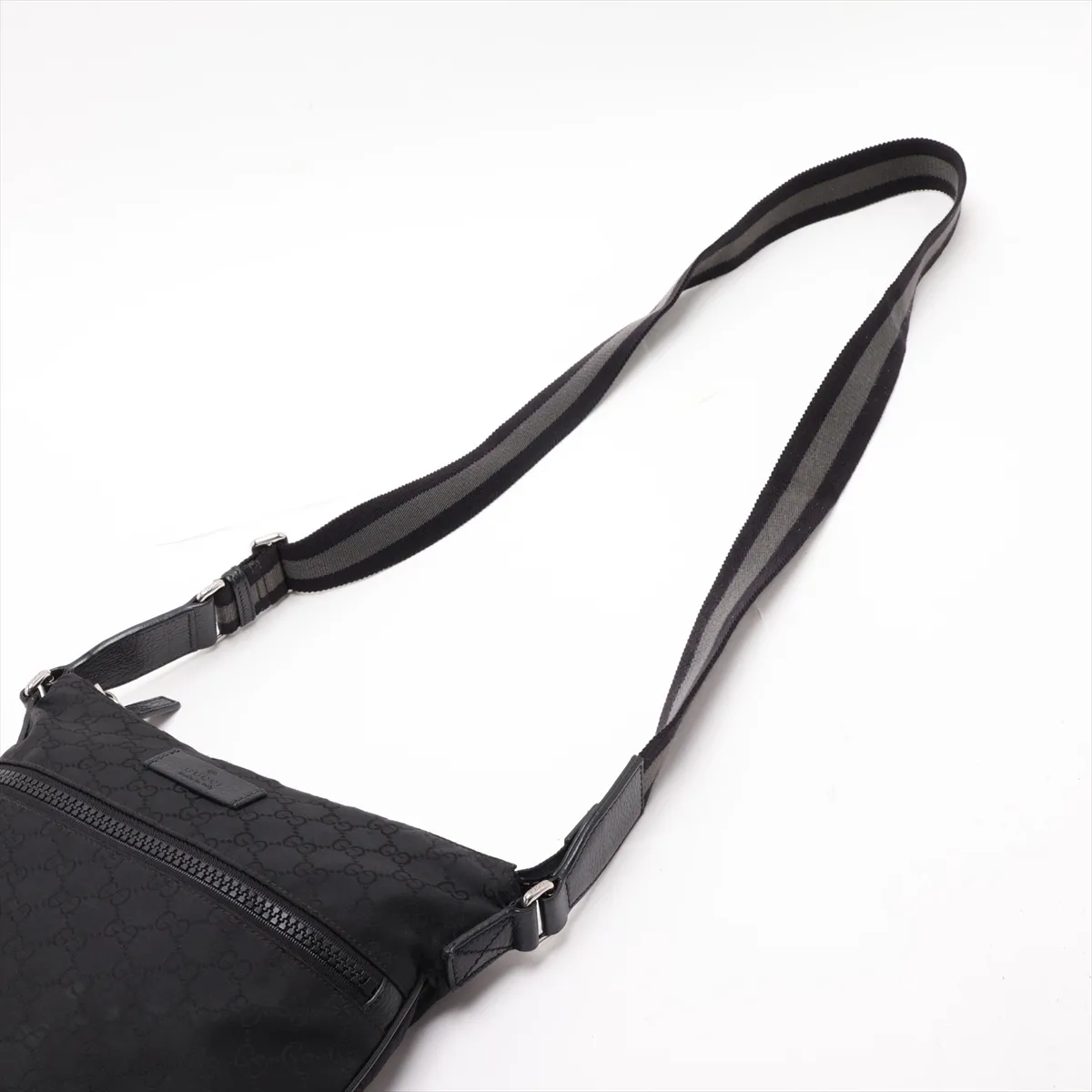 GG Nylon x Leather Shoulder Bag Black 449184 — view 5