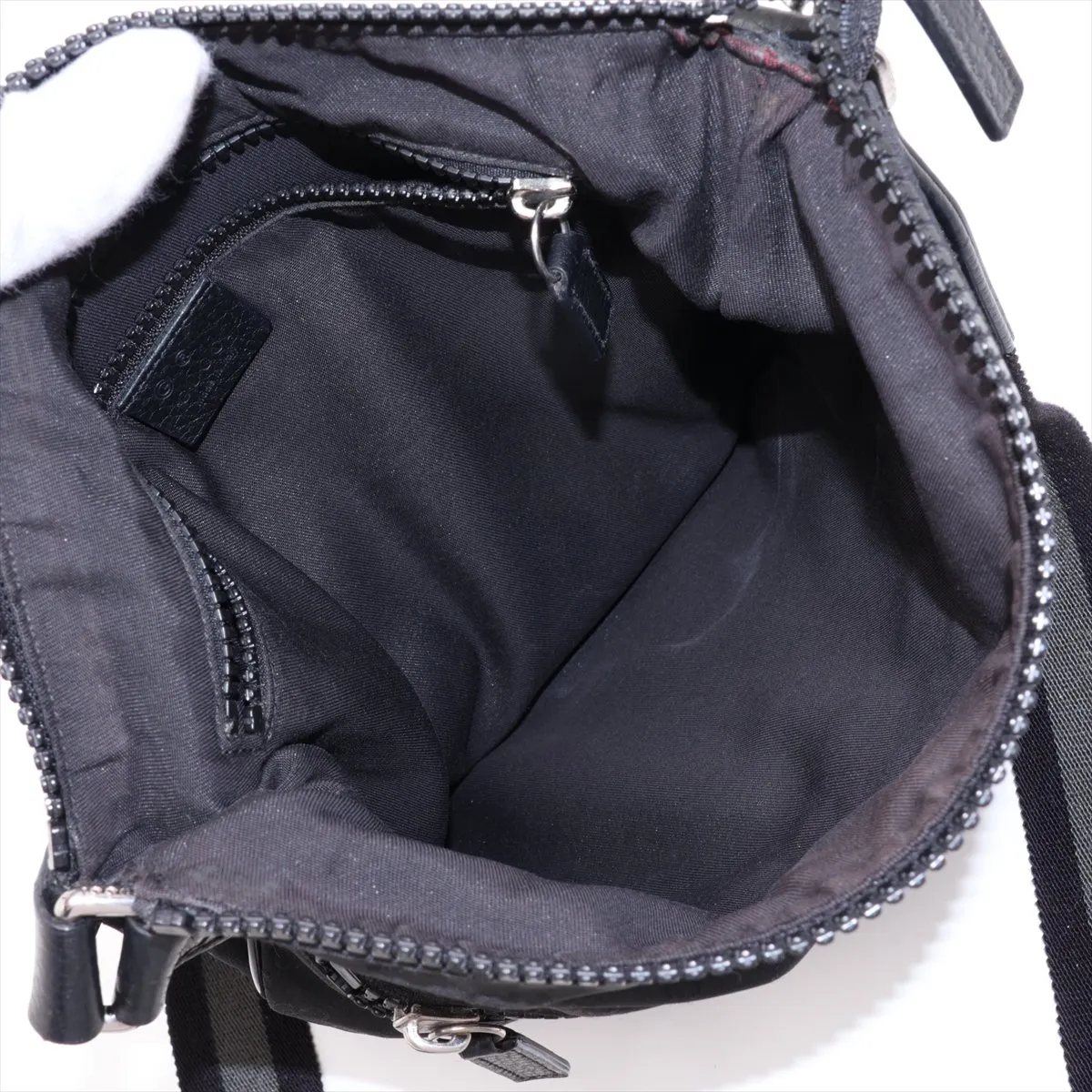 GG Nylon x Leather Shoulder Bag Black 449184 — view 6