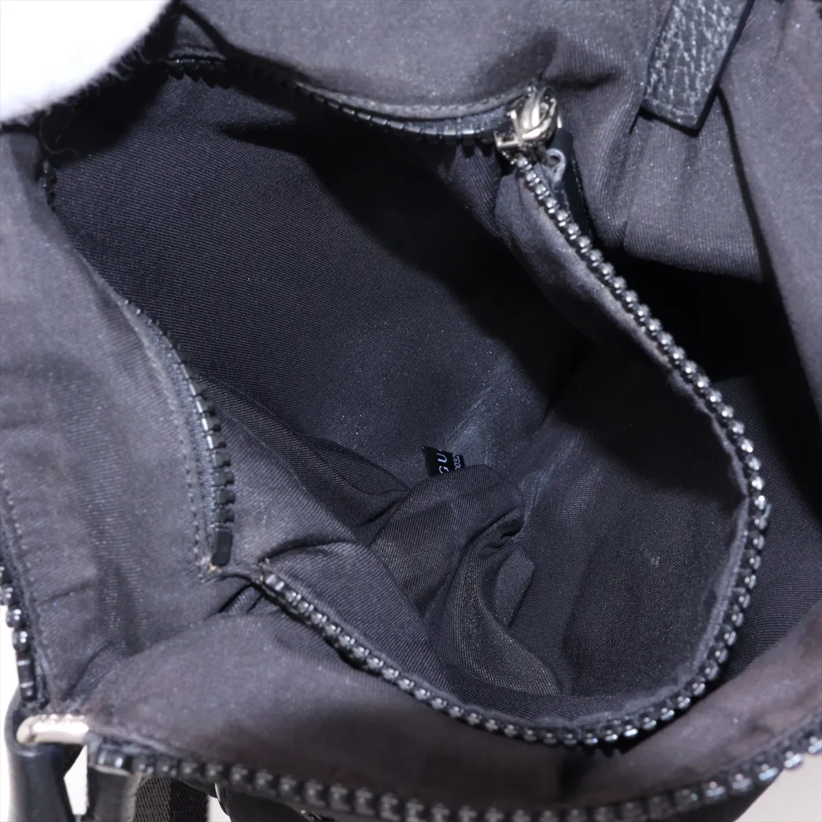 GG Nylon x Leather Shoulder Bag Black 449184 — view 7
