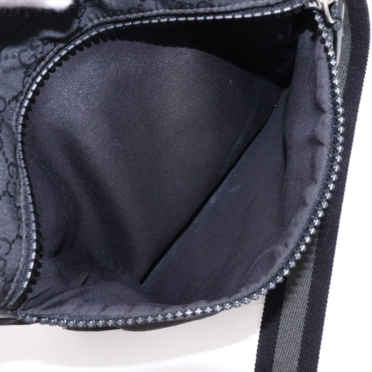 GG Nylon x Leather Shoulder Bag Black 449184 — view 8