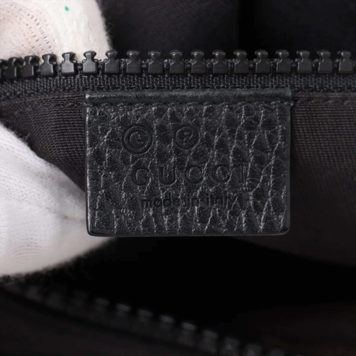 GG Nylon x Leather Shoulder Bag Black 449184 — view 9
