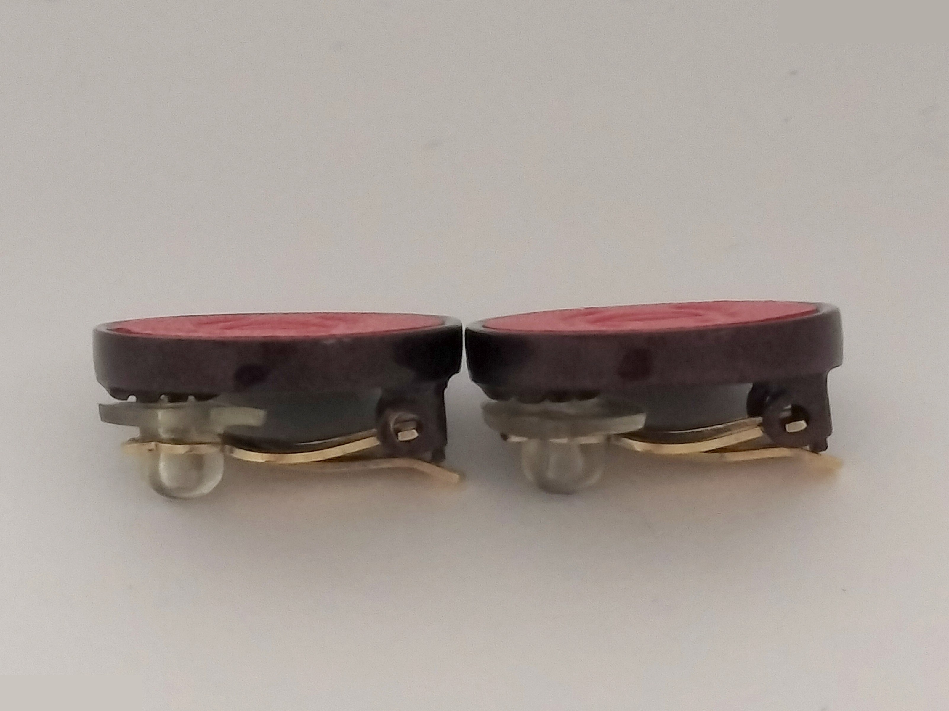 Coco Leather Earrings, Red — view 7
