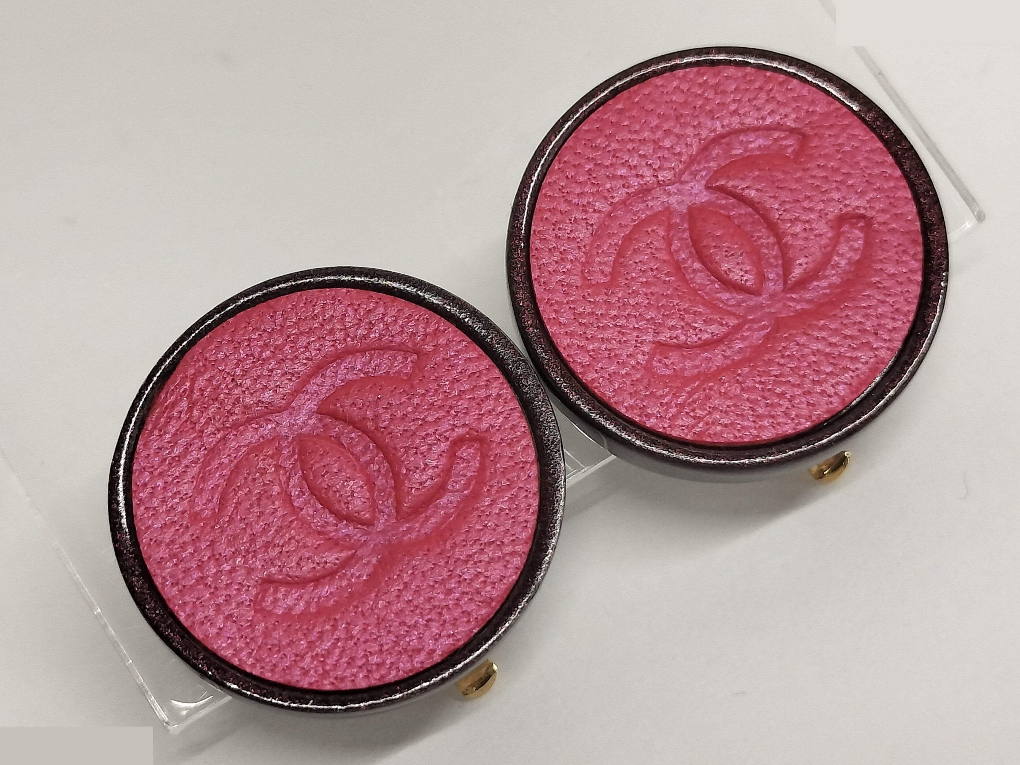 Coco Leather Earrings, Red — view 8