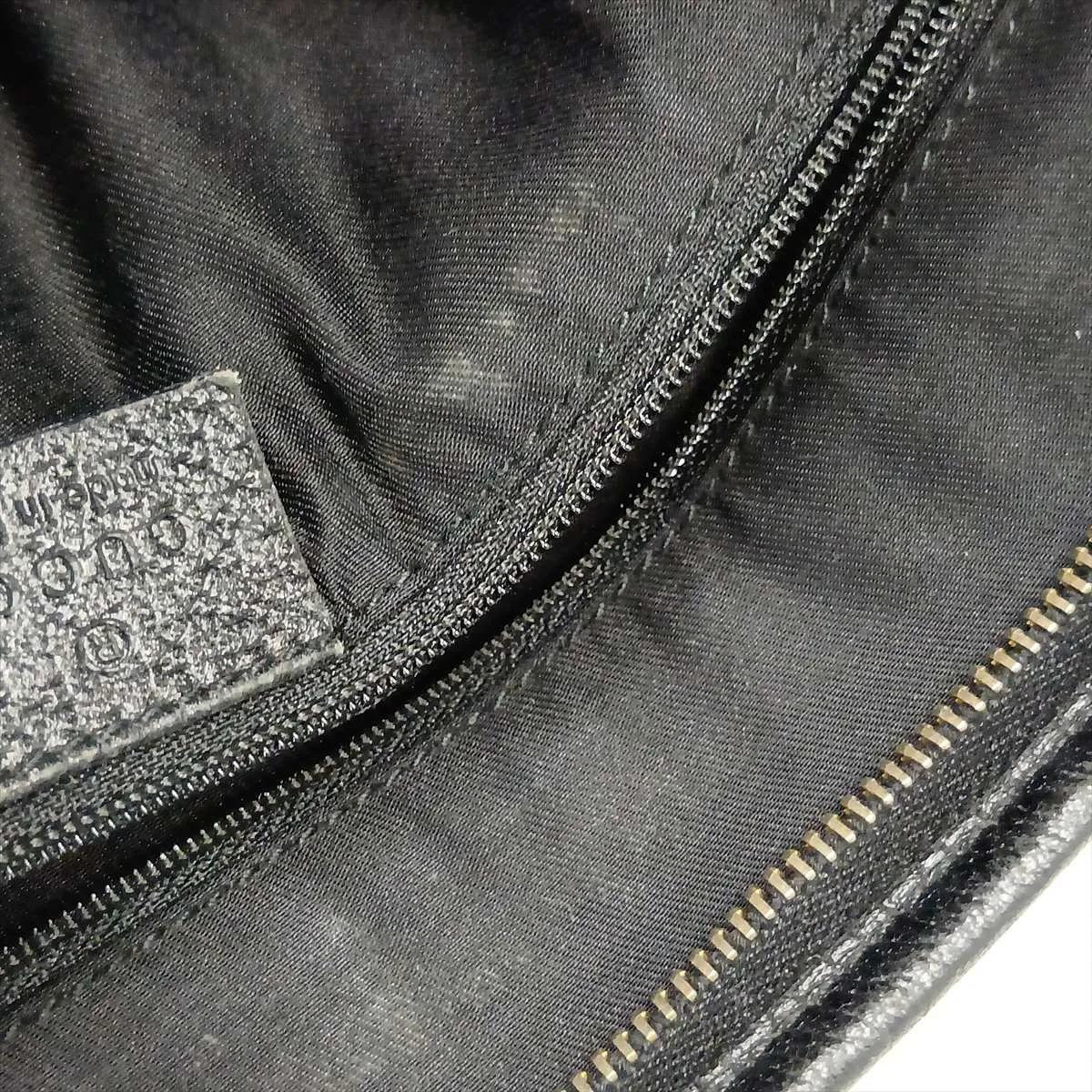 GG Canvas Abbey 131326 Canvas x Leather Shoulder Bag, Black — view 12
