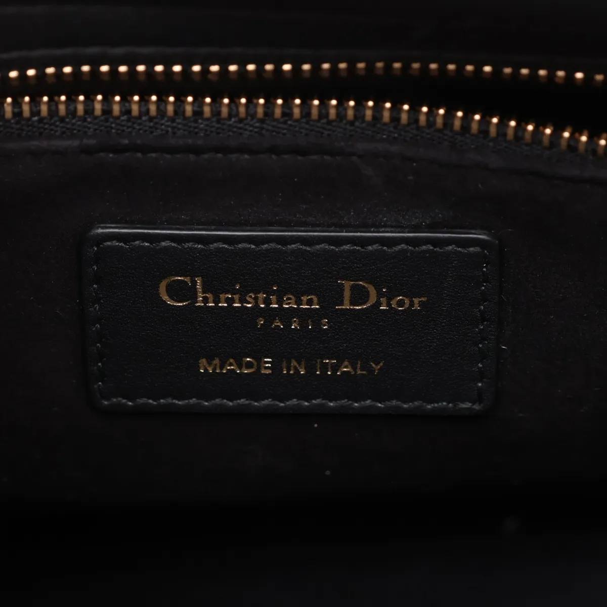 Lady Dior Tweed x Leather 2-Way Handbag, Navy — view 11