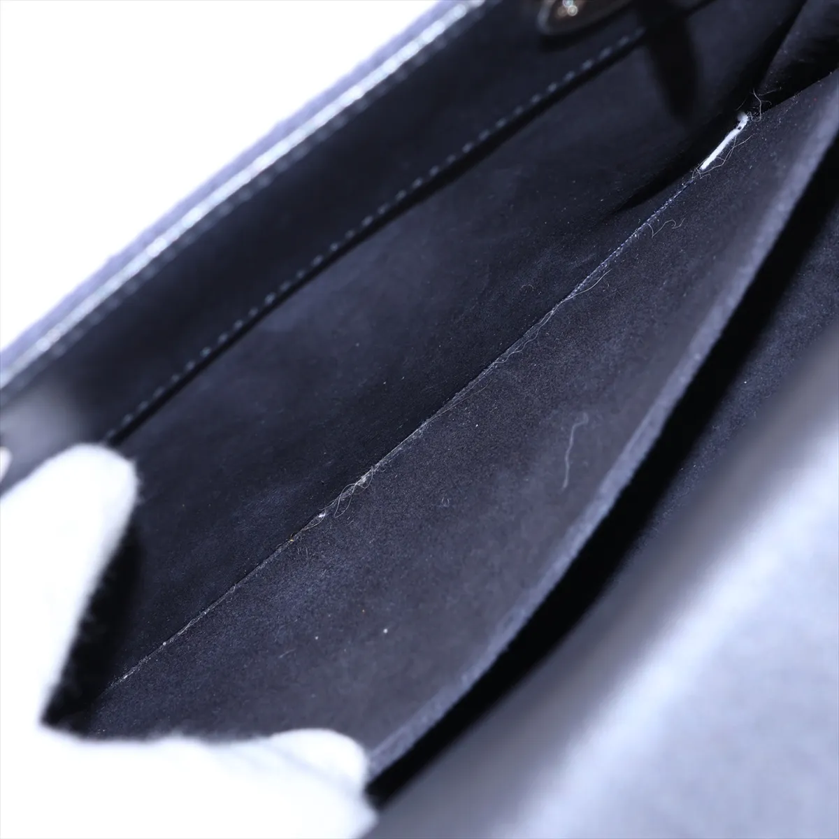Lady Dior Tweed x Leather 2-Way Handbag, Navy — view 9