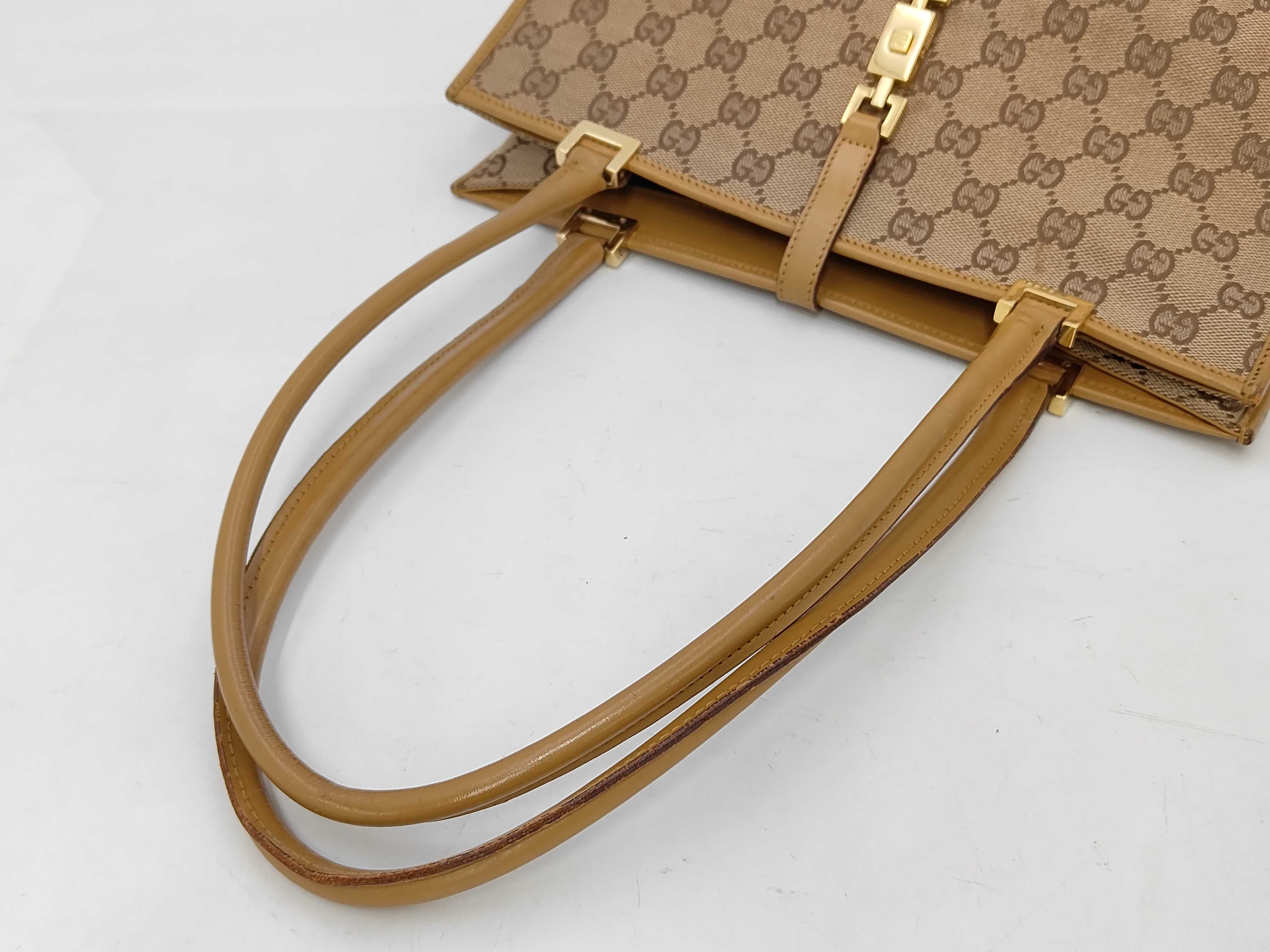 GG Canvas Jackie Semi-Shoulder Bag (002.1073) - Canvas and Leather, Beige Handbag — view 3