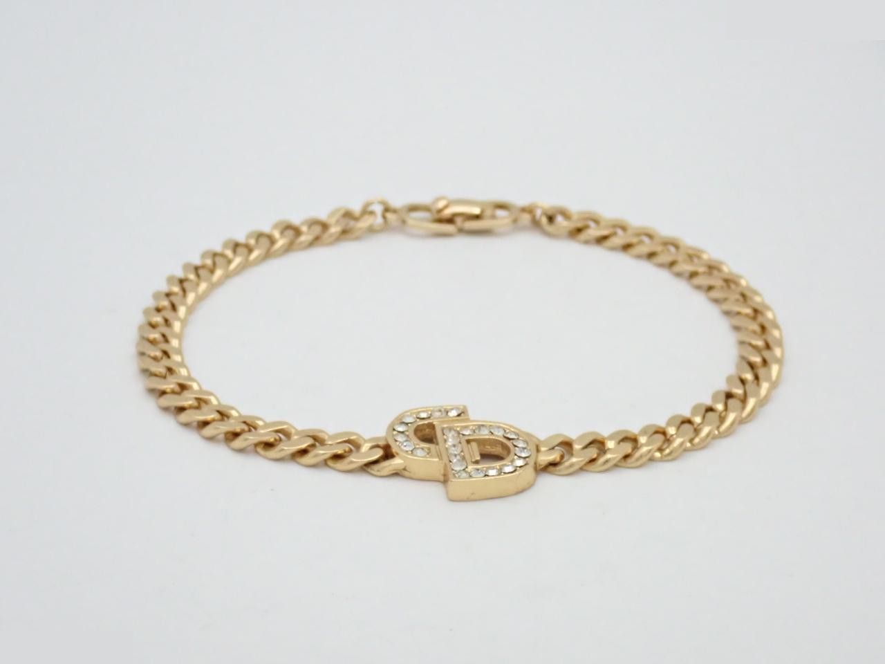 CD logo rhinestone bracelet, wrist circumference approximately 18.5 cm