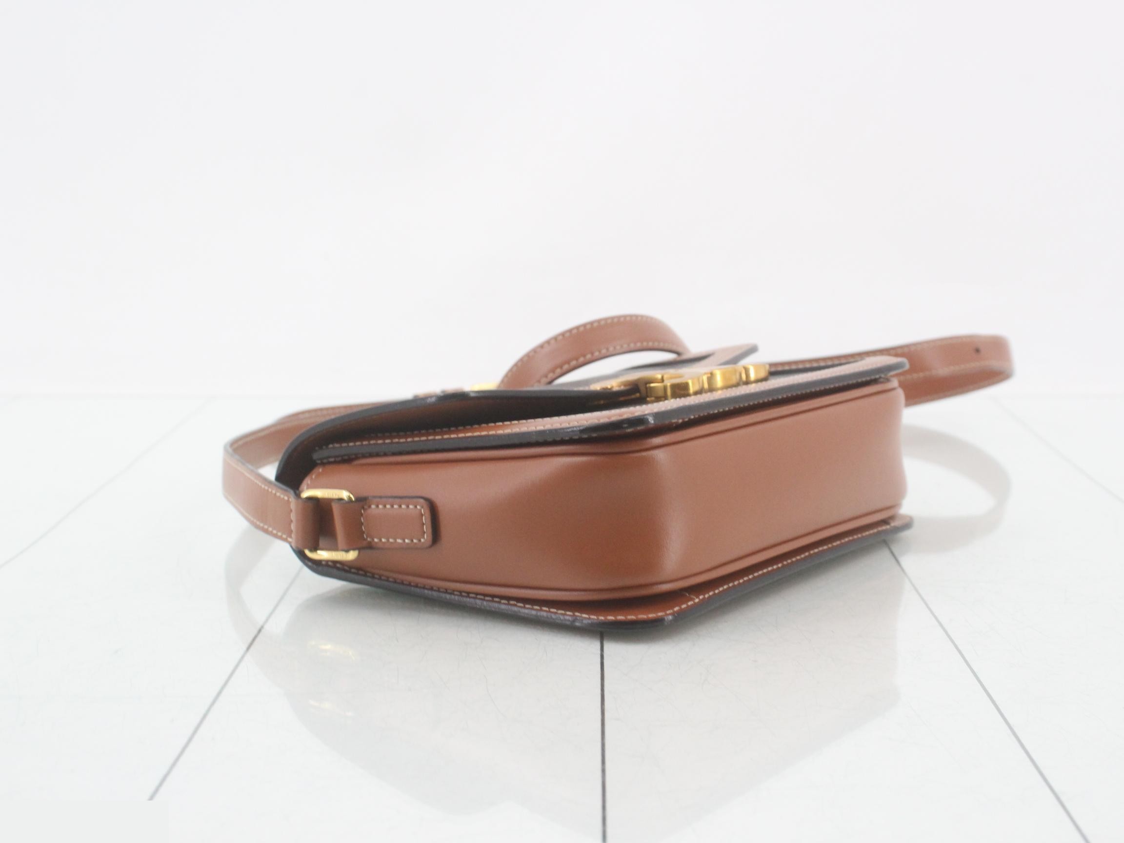 Triomphe Teen Shoulder Bag with Protective Seal, Black/Brown — view 5