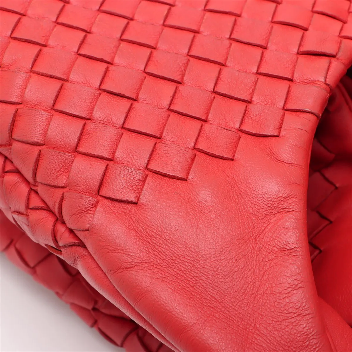 Intrecciato Campana Leather Shoulder Bag Red 124864 — view 13
