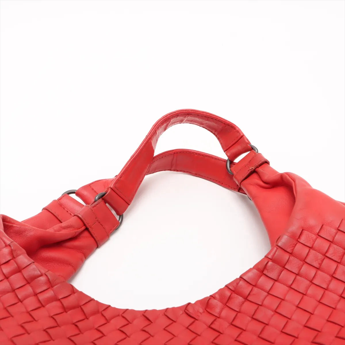 Intrecciato Campana Leather Shoulder Bag Red 124864 — view 6