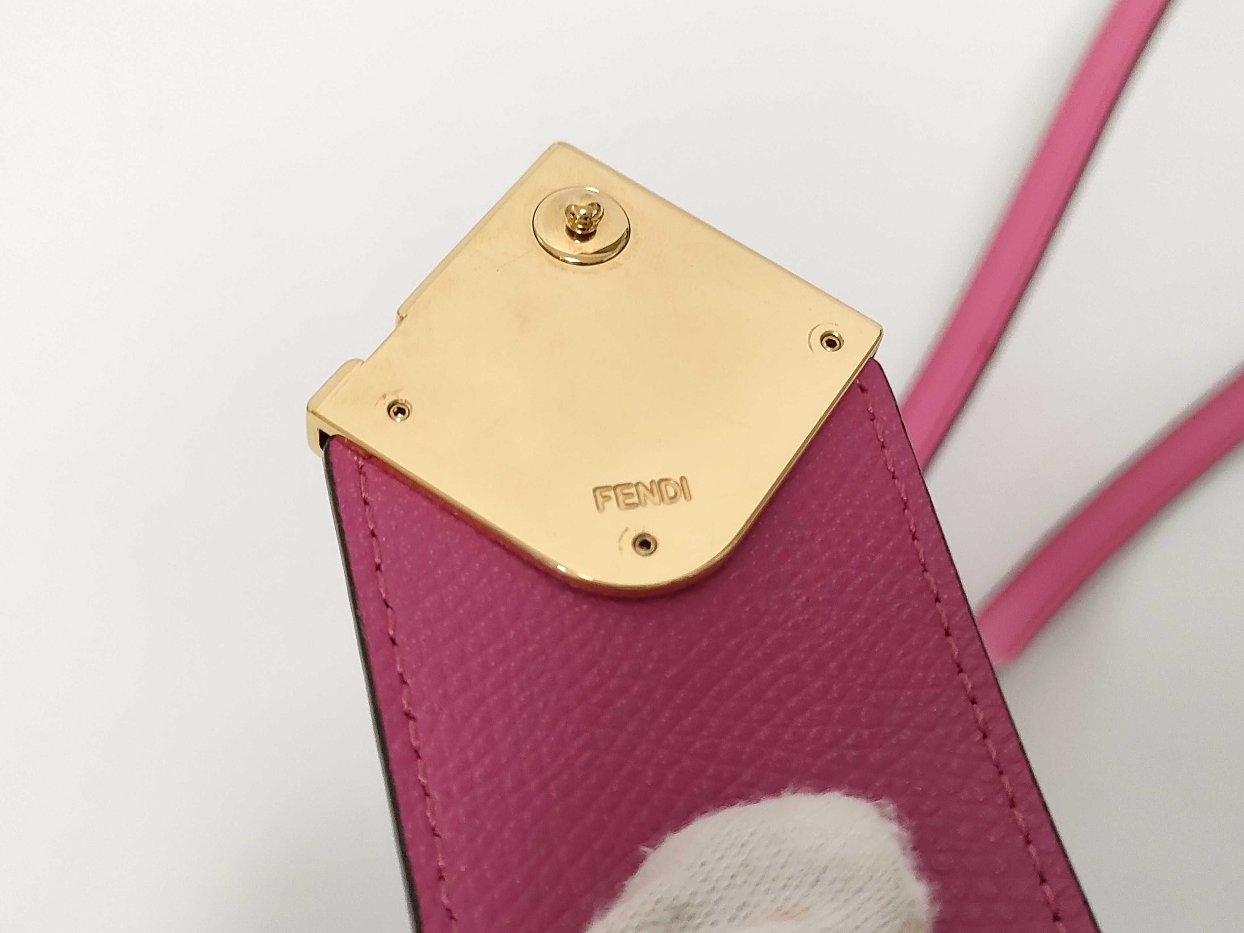 FF logo 7AS188 Leather Phone Pouch Pink Pouch — view 8