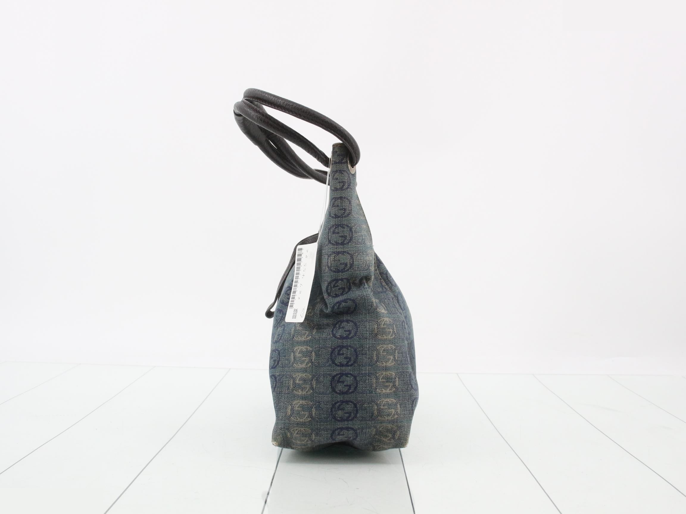 Denim/Leather One-Shoulder Bag — view 3