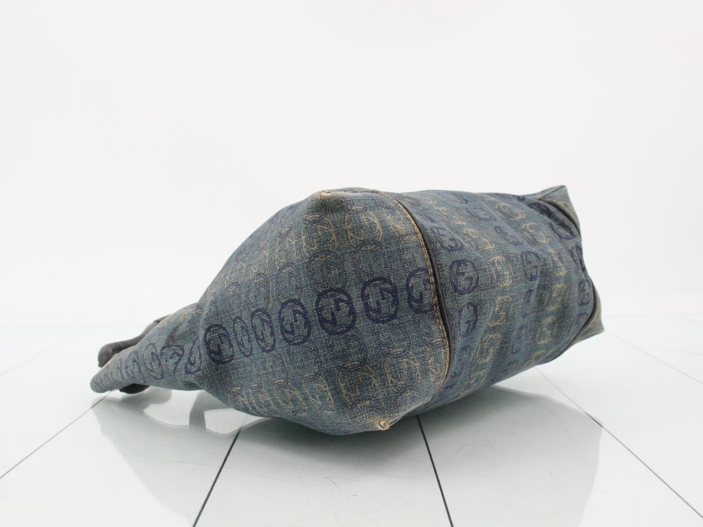 Denim/Leather One-Shoulder Bag — view 5