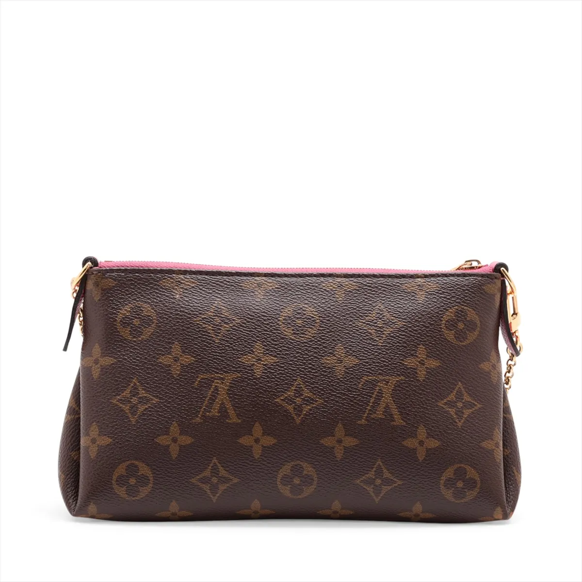 Monogram x Leather Pallas Clutch M41638 Brown x Red (RFID detected) — view 2