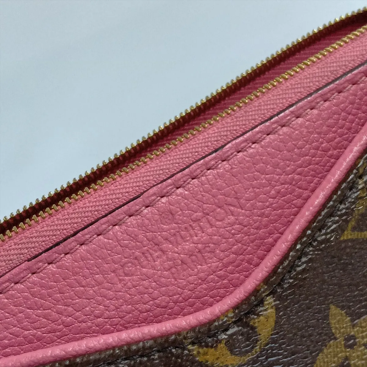Monogram x Leather Pallas Clutch M41638 Brown x Red (RFID detected) — view 11